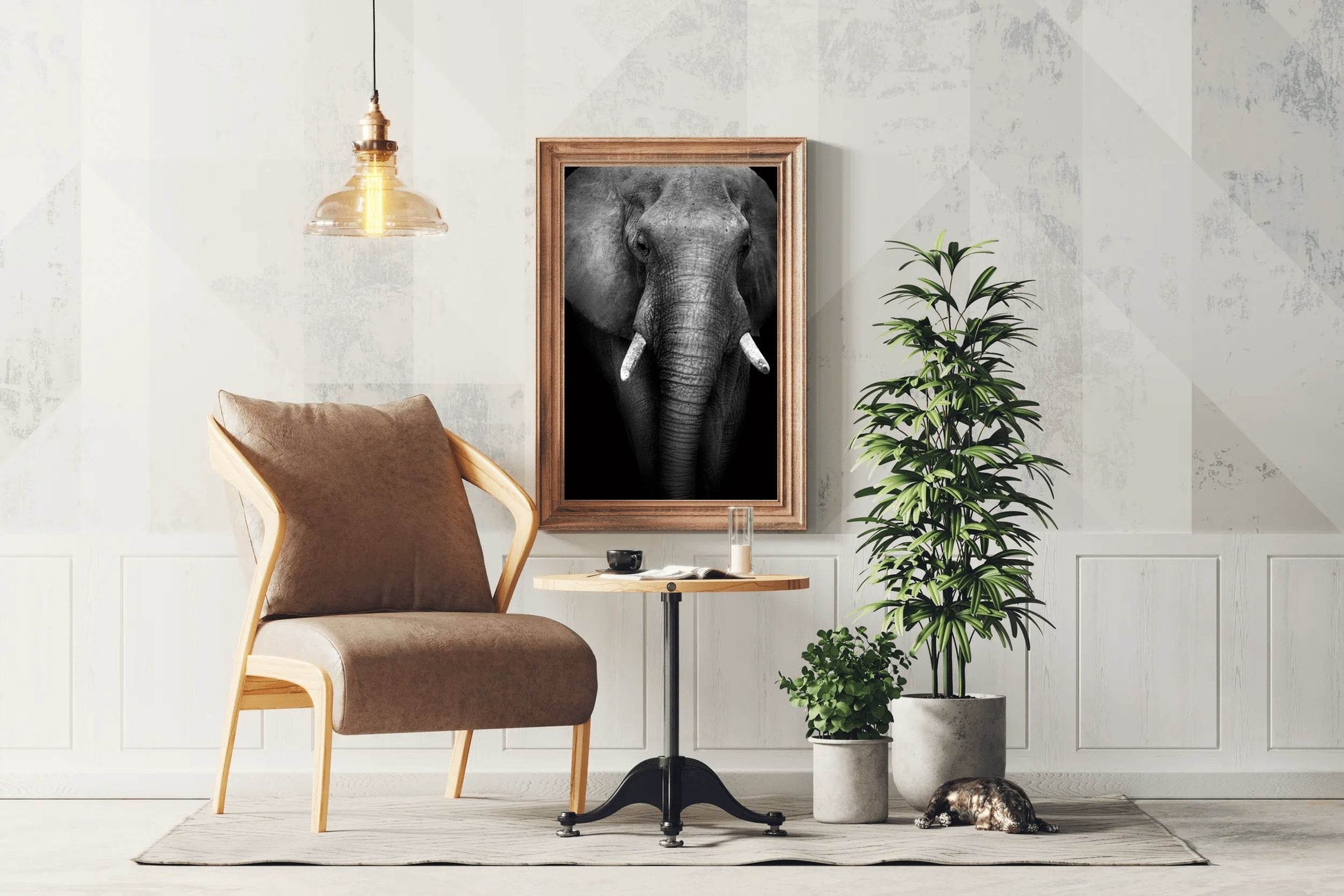 Front Side Picture of African Bush Elephant - beink online art store
