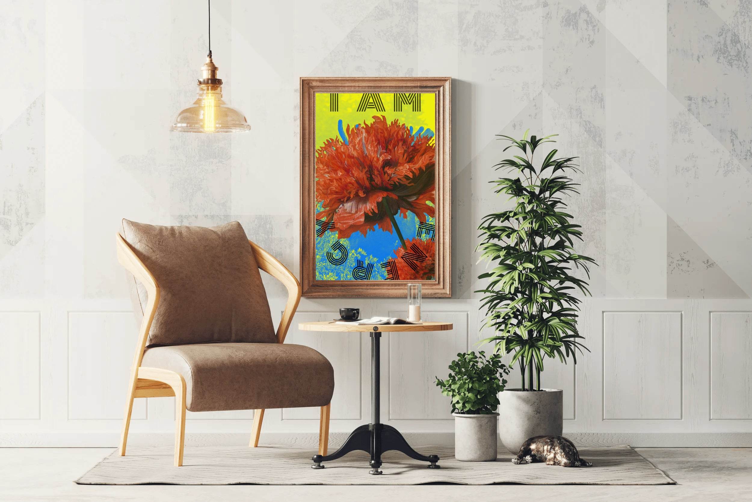 I am Energy - Floral Motivational Wall Art - beink online art store