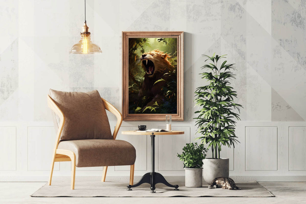 Roaring Liger Animal Wall Art - beink online art store