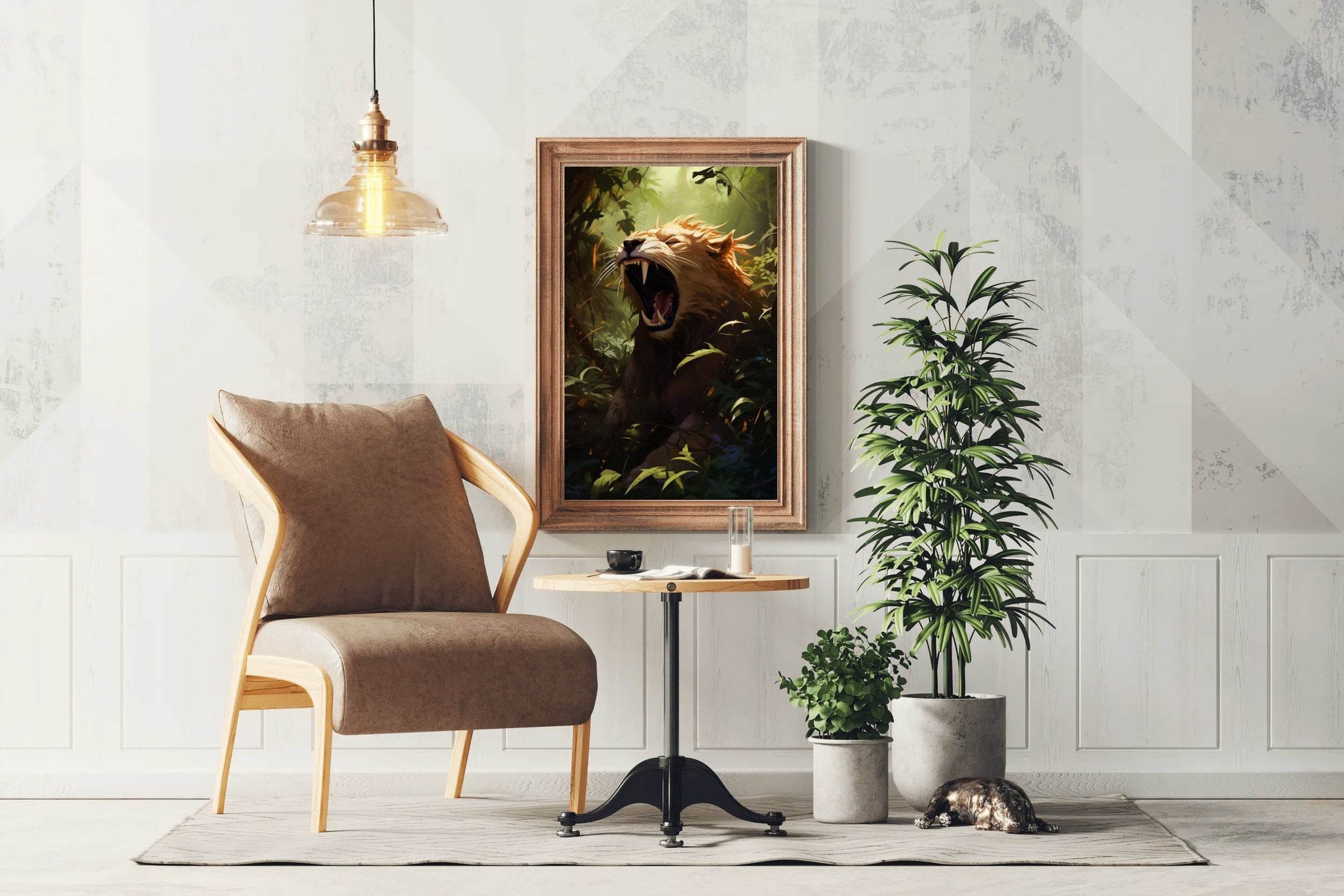 Roaring Liger Animal Wall Art - beink online art store