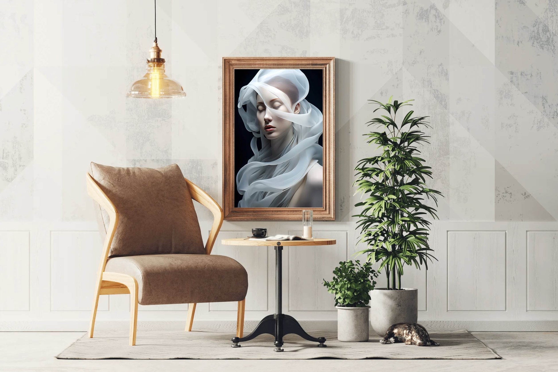 A Silk Scarf On The Head Of A Beautiful Woman - beink online art store