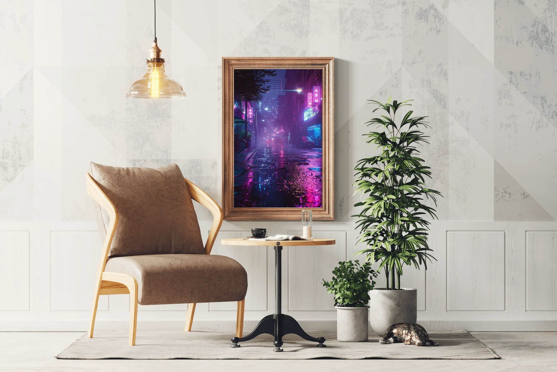Street Featuring Neon Lights Wall Art - beink online art store