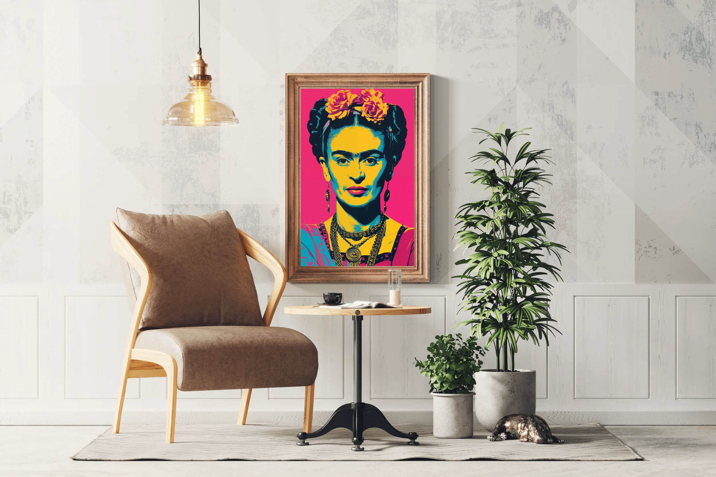 Frida Kahlo Pink Pop Art Wall Art - beink online art store