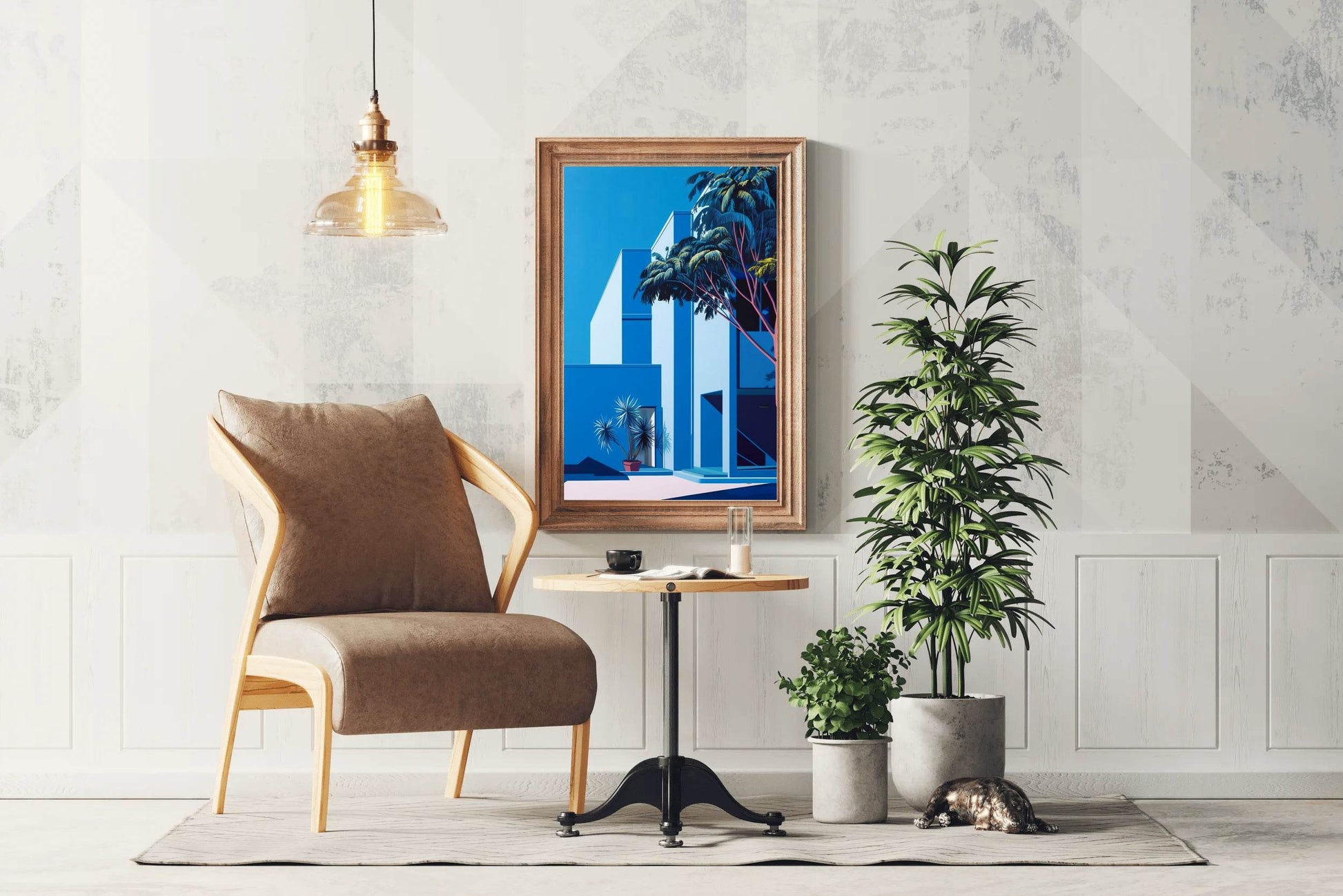 3D Geometric Getaway- Blue Home Modern Art - beink online art store
