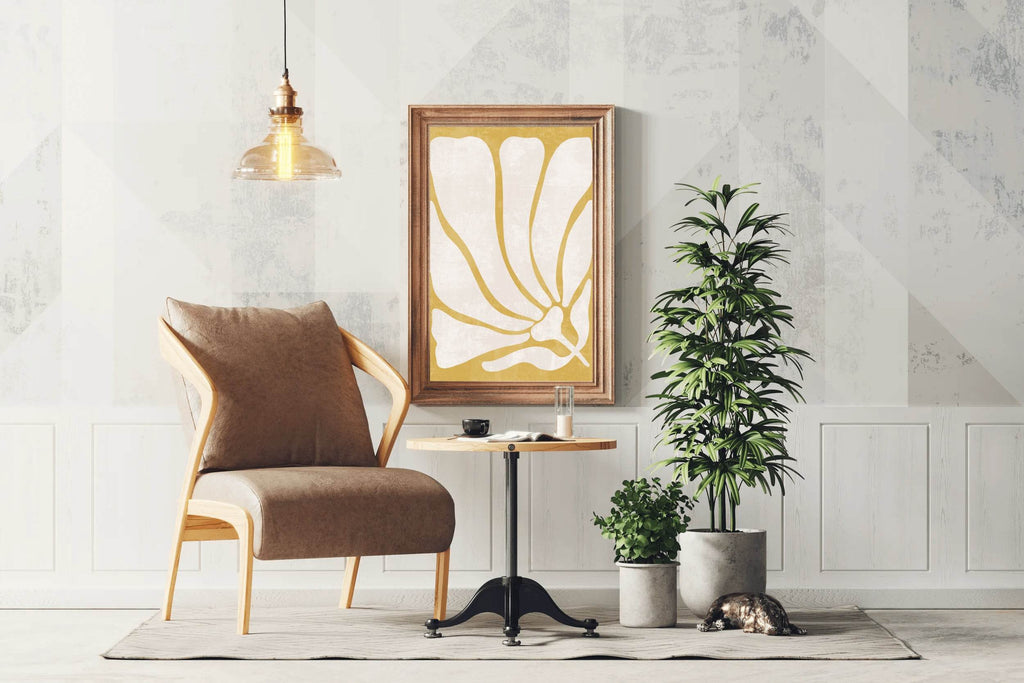Golden Petal Harmony Wall Art - beink online art store