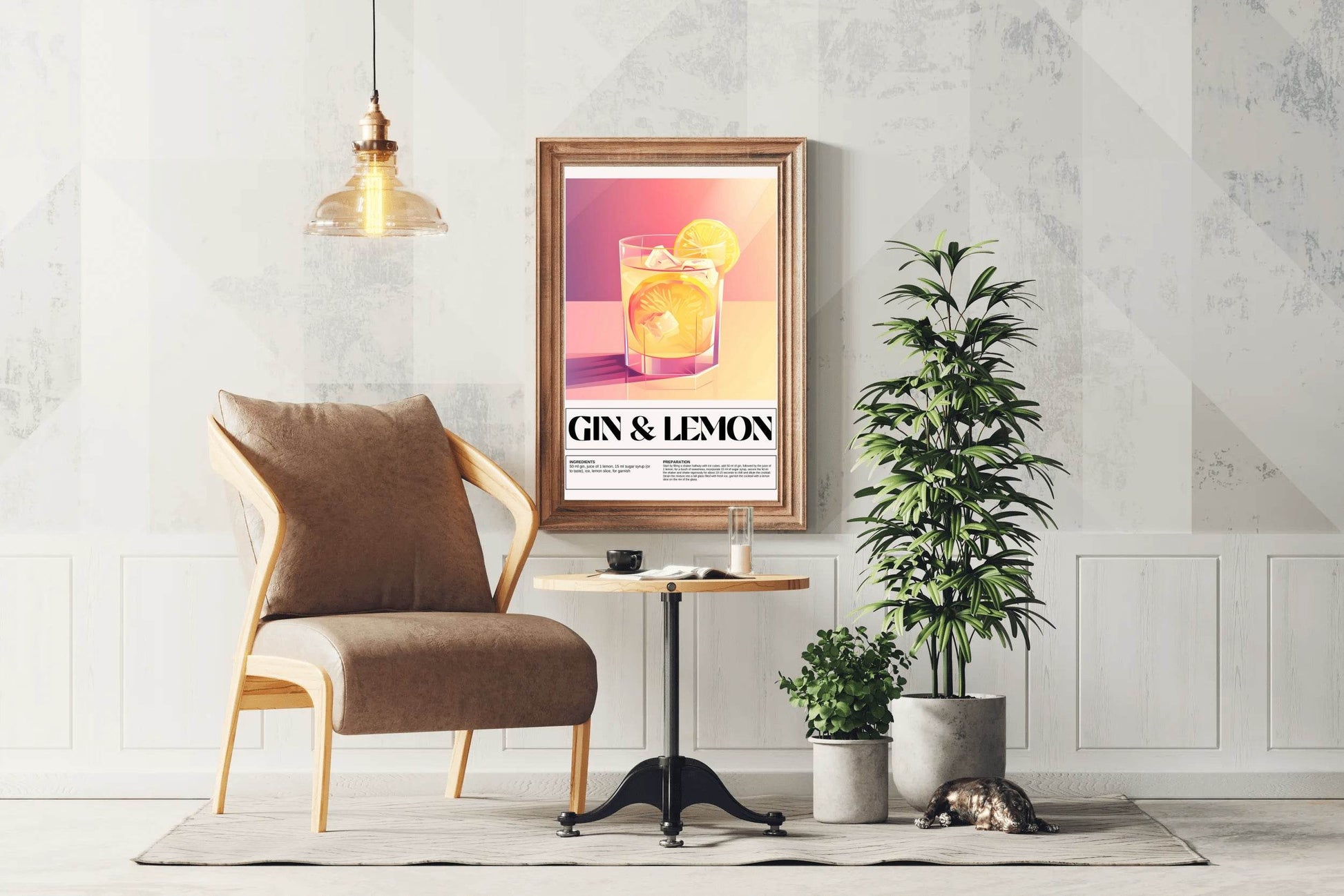 Lemon Gin Drink Wall Art - beink online art store