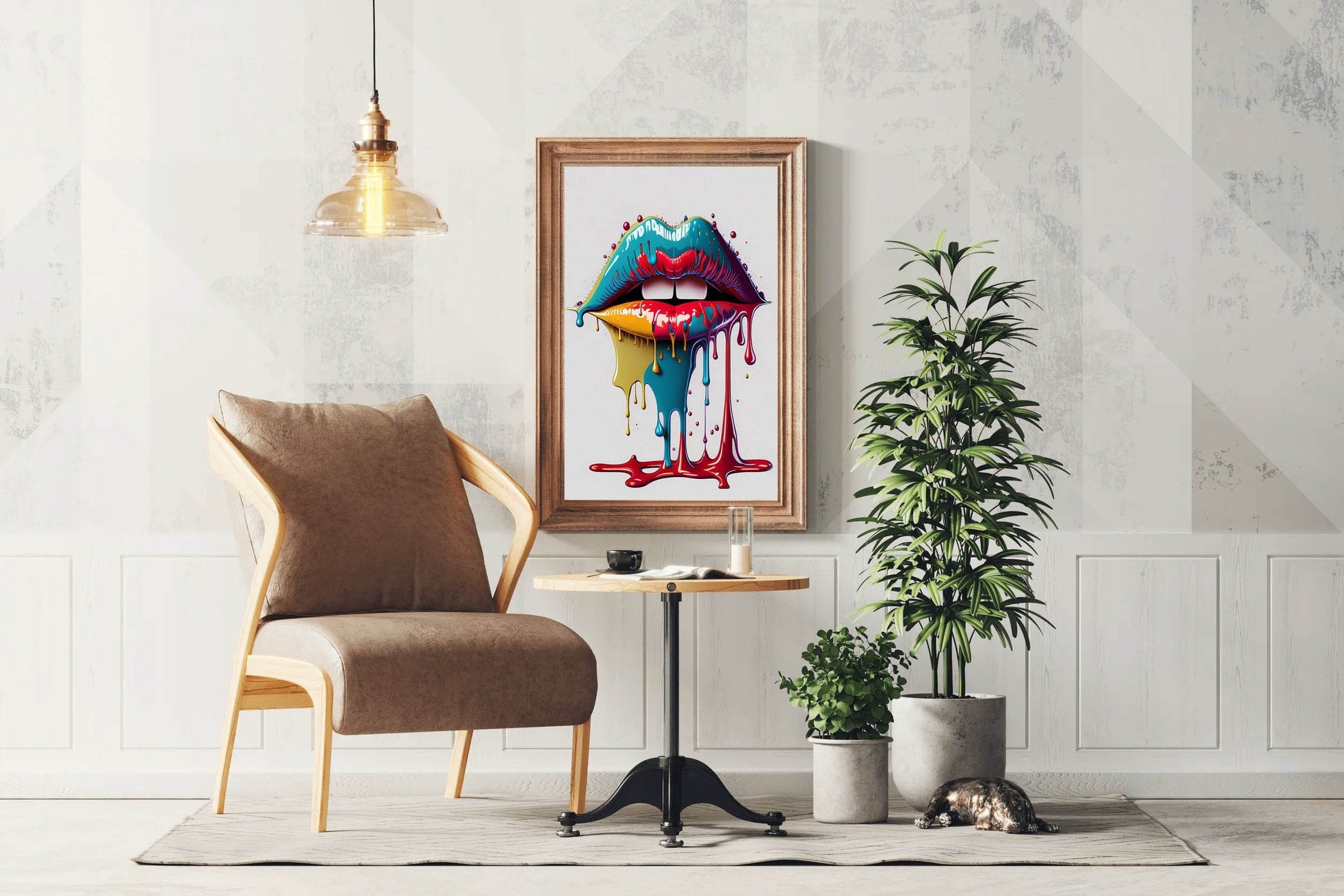 Woman Lips With Colorful Lipstick Wall Art - beink online art store