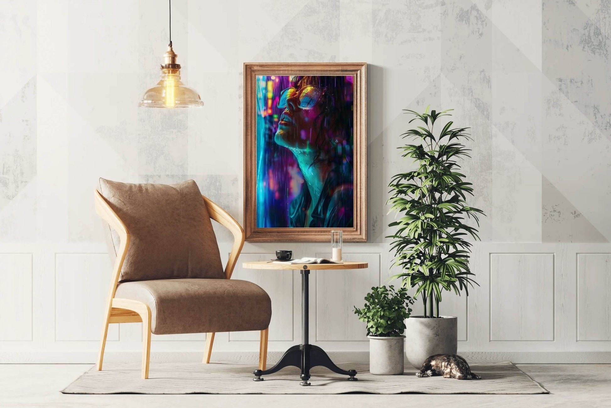 Holographic Female Face Close Up Digital Art - beink online art store