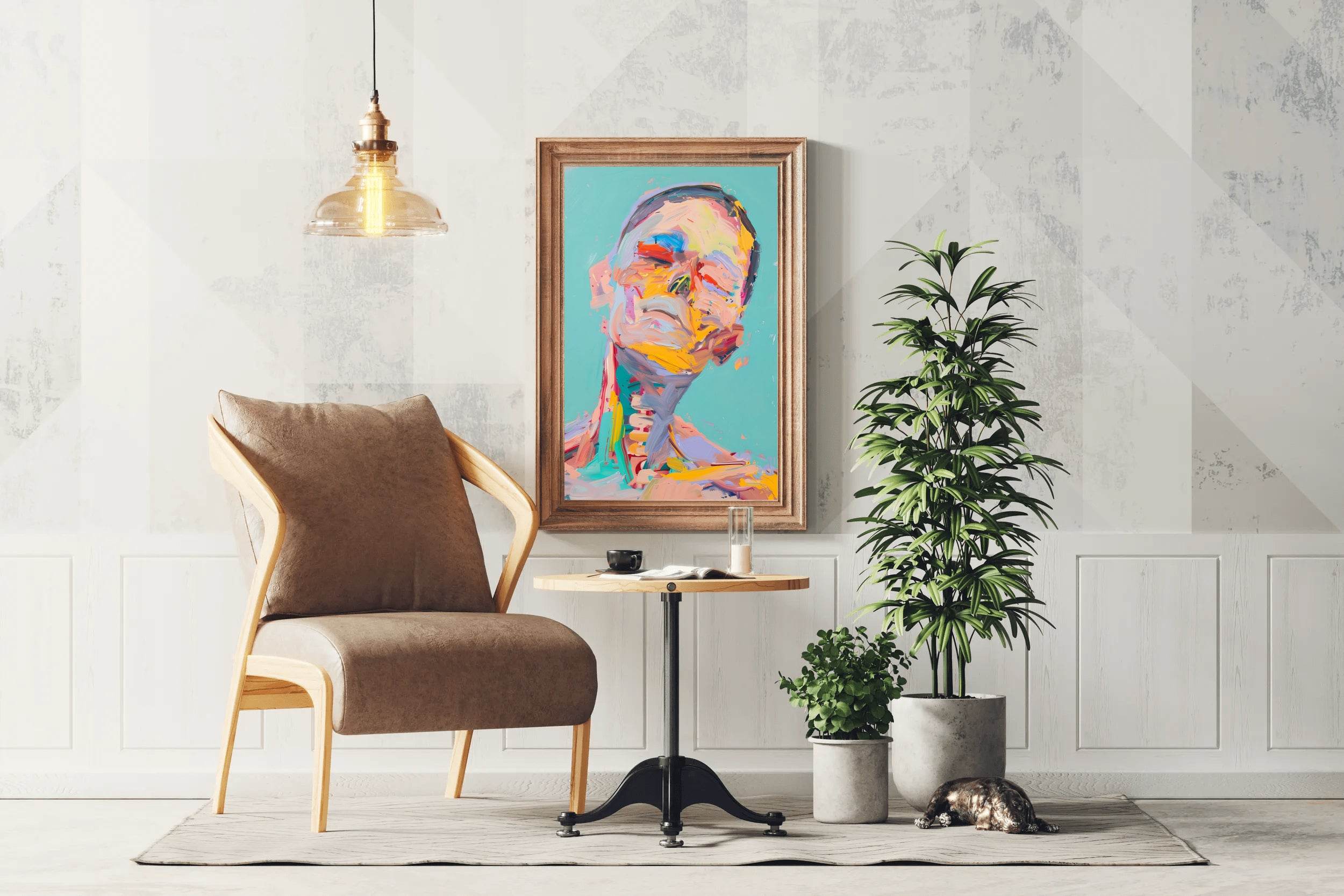 Colorful Face With Brush Strokes Wall Art - beink online art store