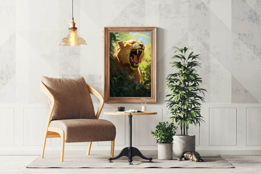 Digital Style Lion Animal Wall Art - beink online art store