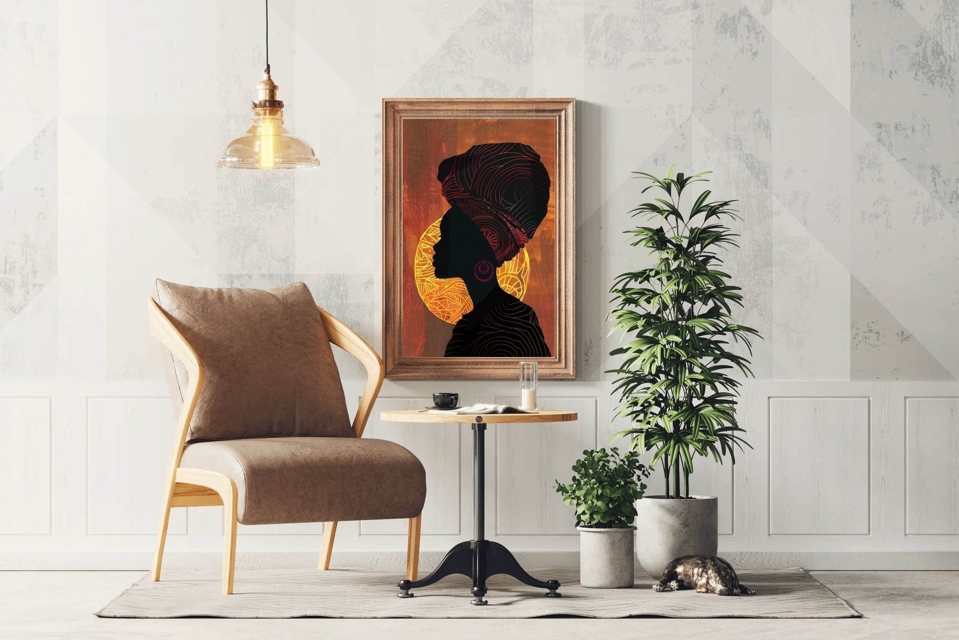 Black Woman Framed Canvas Wall Art - beink online art store