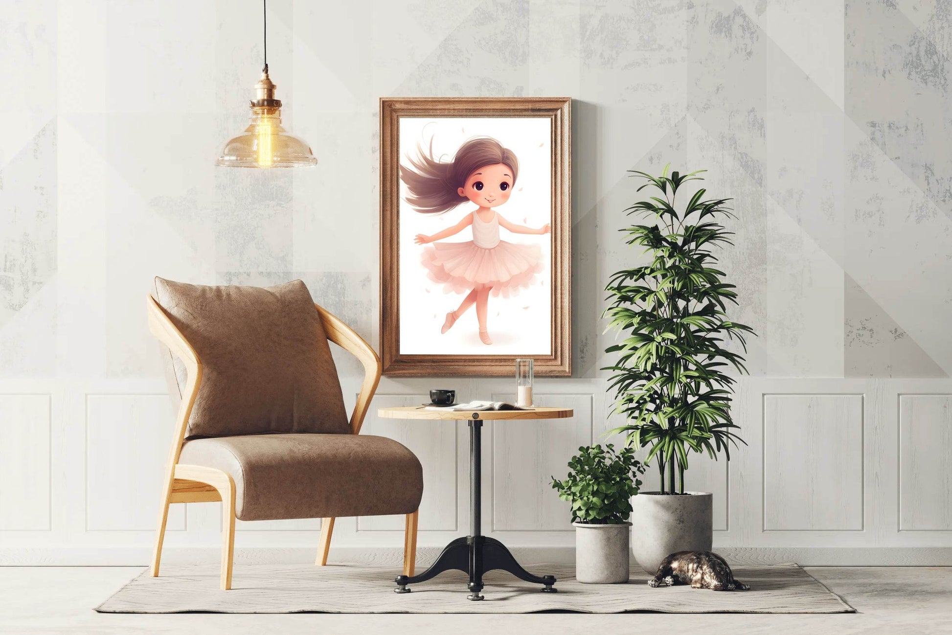 Cute Little Cartoon Girl Bellet Dancing - beink online art store