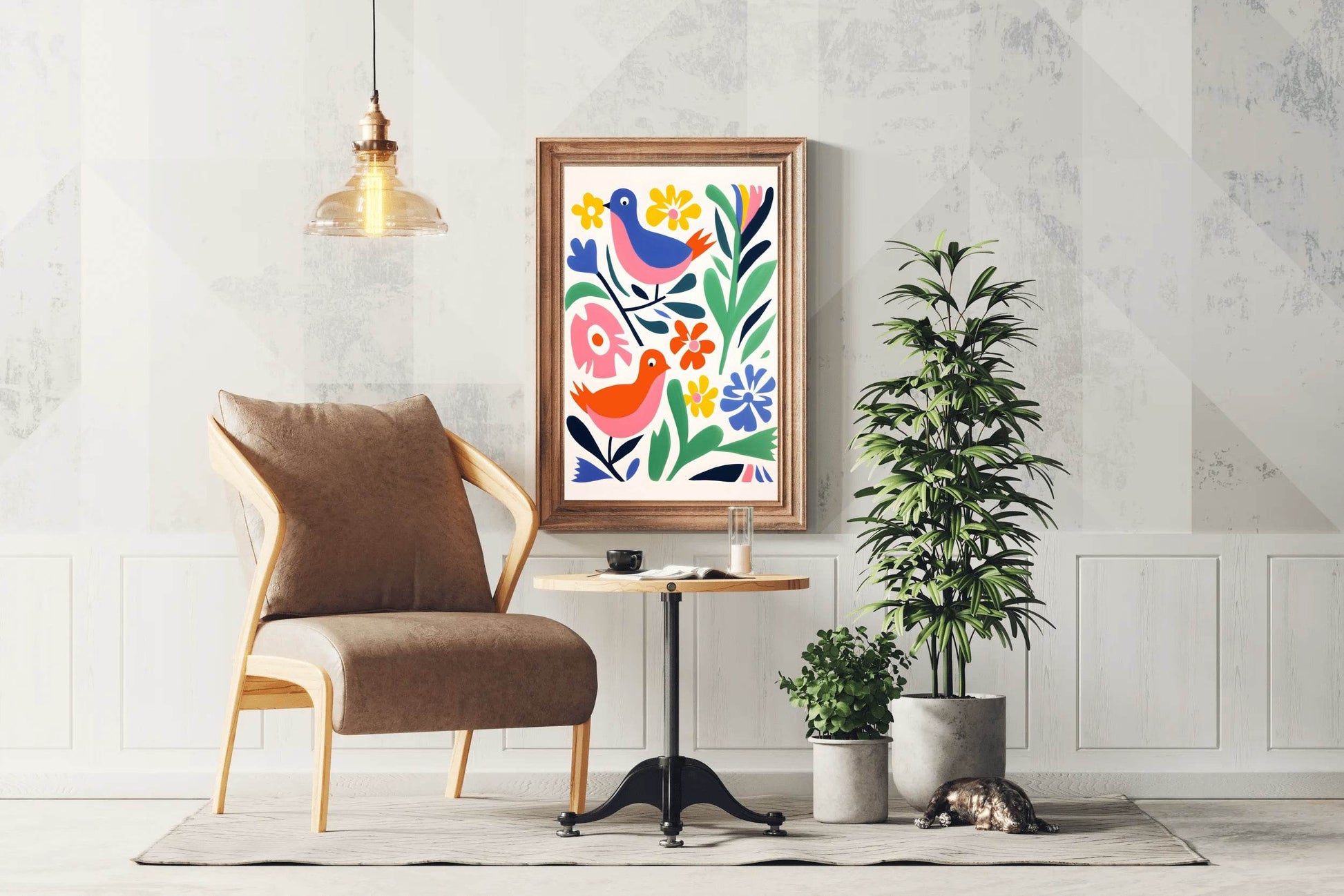 Painting Birds Among Flowers - beink online art store