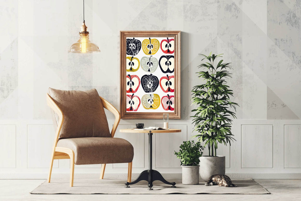Colorful Apple Cross-Sections Wall Art - beink online art store