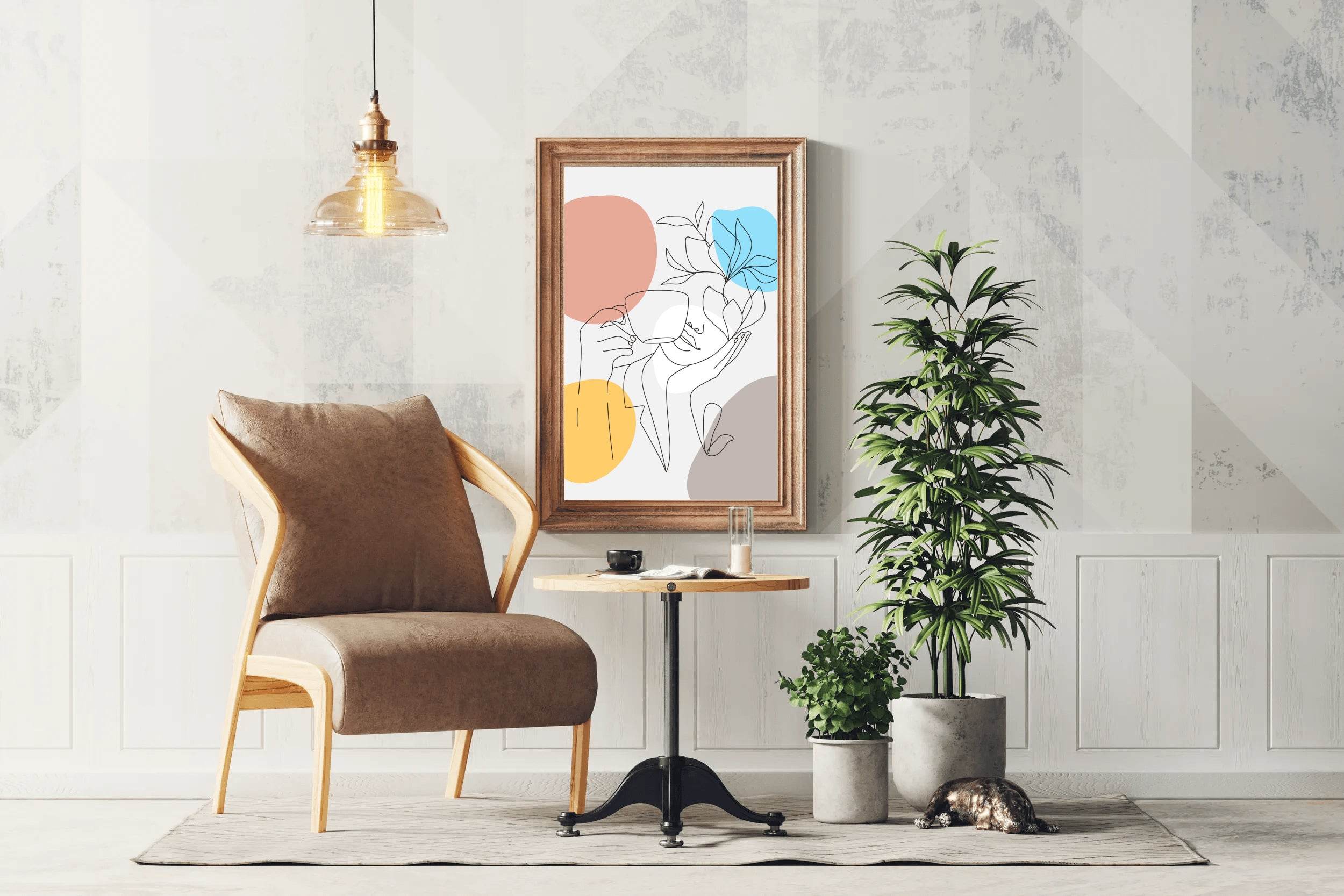 Girl Drinking Tea Wall Art - beink online art store