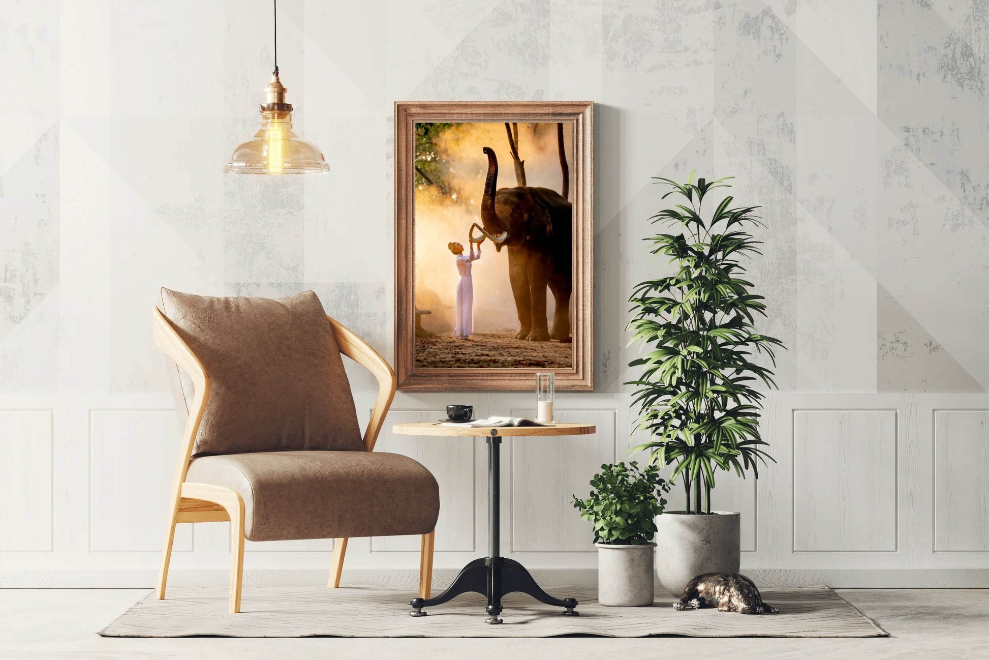 Women and Elephant Animal Wall Art - beink online art store