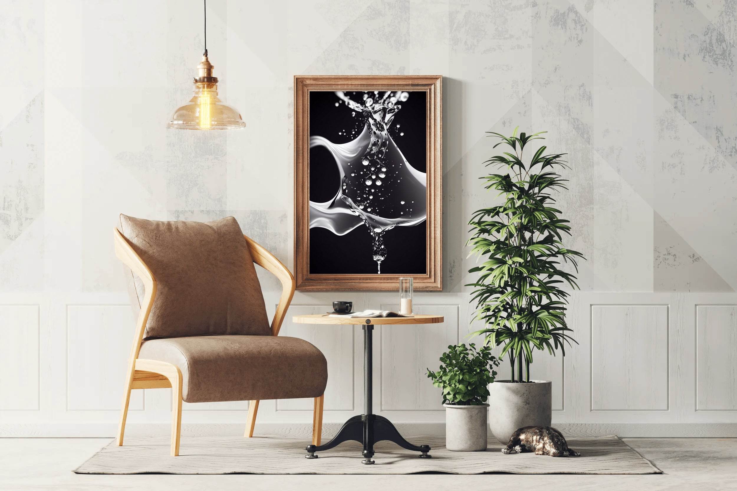 Water Splash Black & White Wall Art - beink online art store