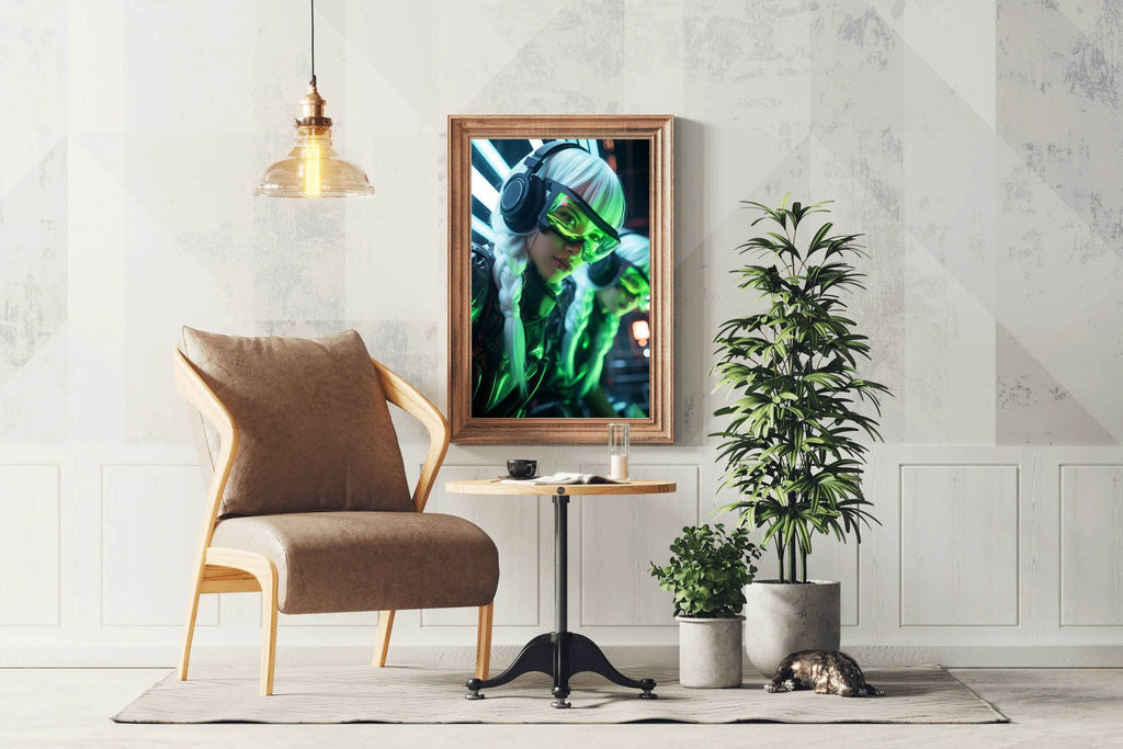 Cyberpunk Warrior Girls Wall Art - beink online art store