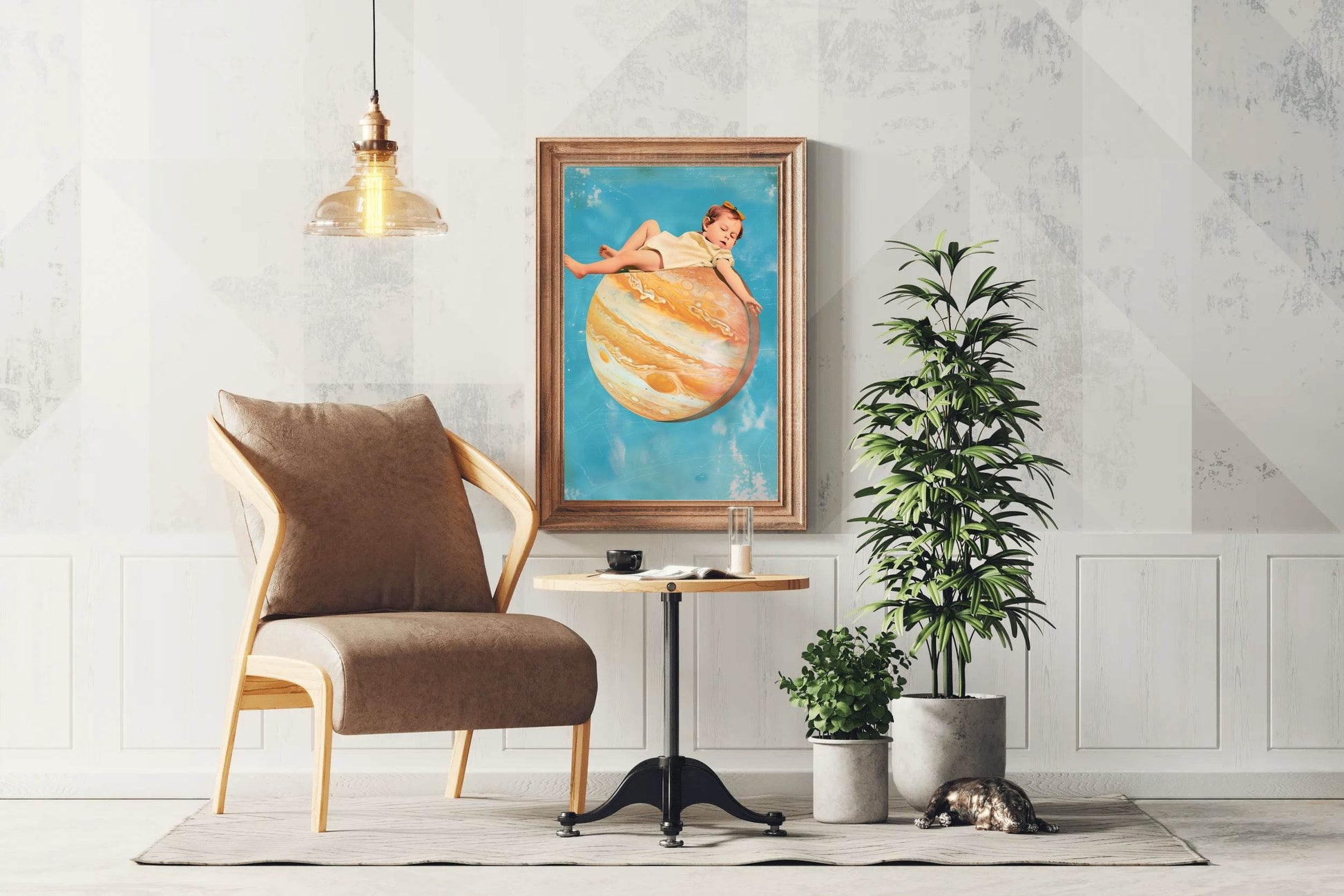Baby Girl Sleeping On Mars Wall Art - beink online art store