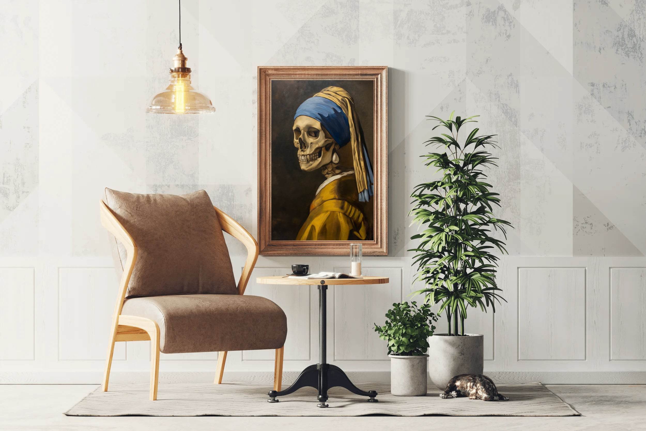 Painting of Vanitas Wearing Pearl - beink online art store