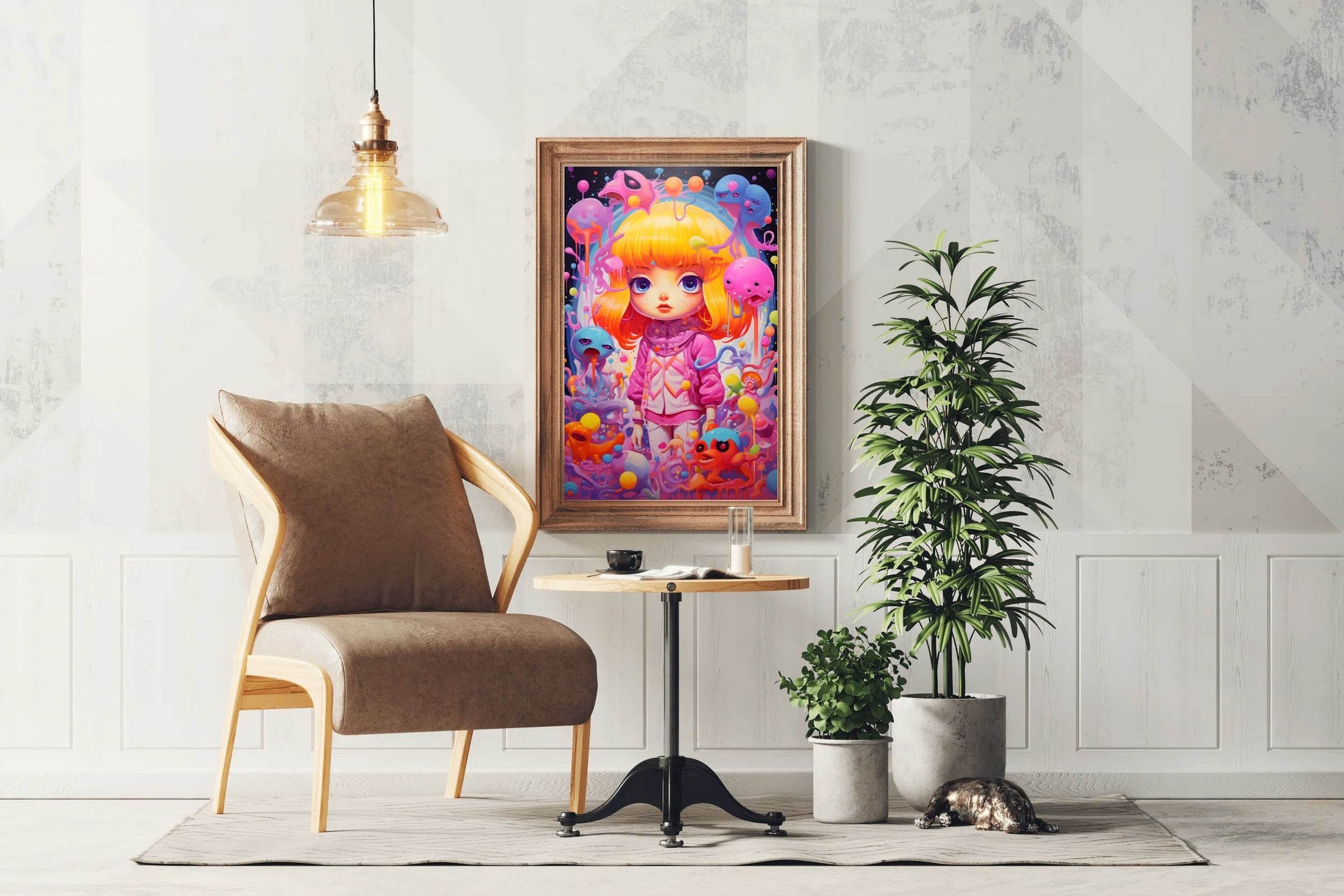Painting of a Girl with Yellow Hair With Balloon - beink online art store