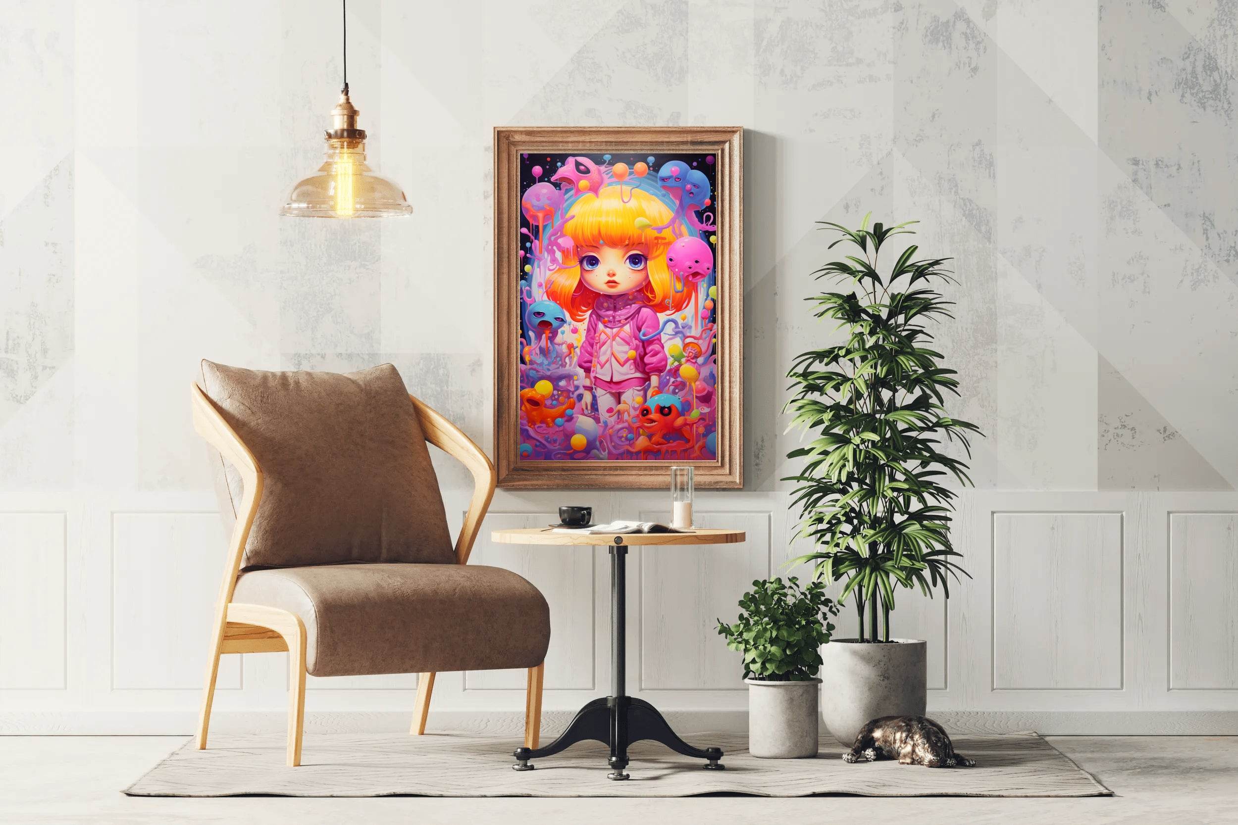Painting of a Girl with Yellow Hair With Balloon - beink online art store