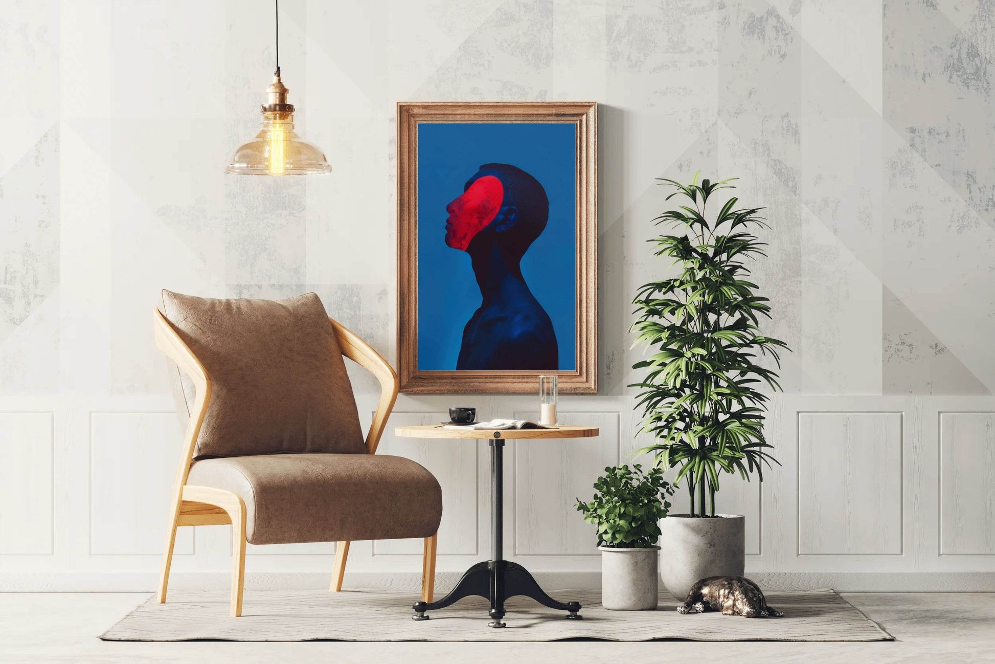Red Face Oil Painting Wall Art - beink online art store