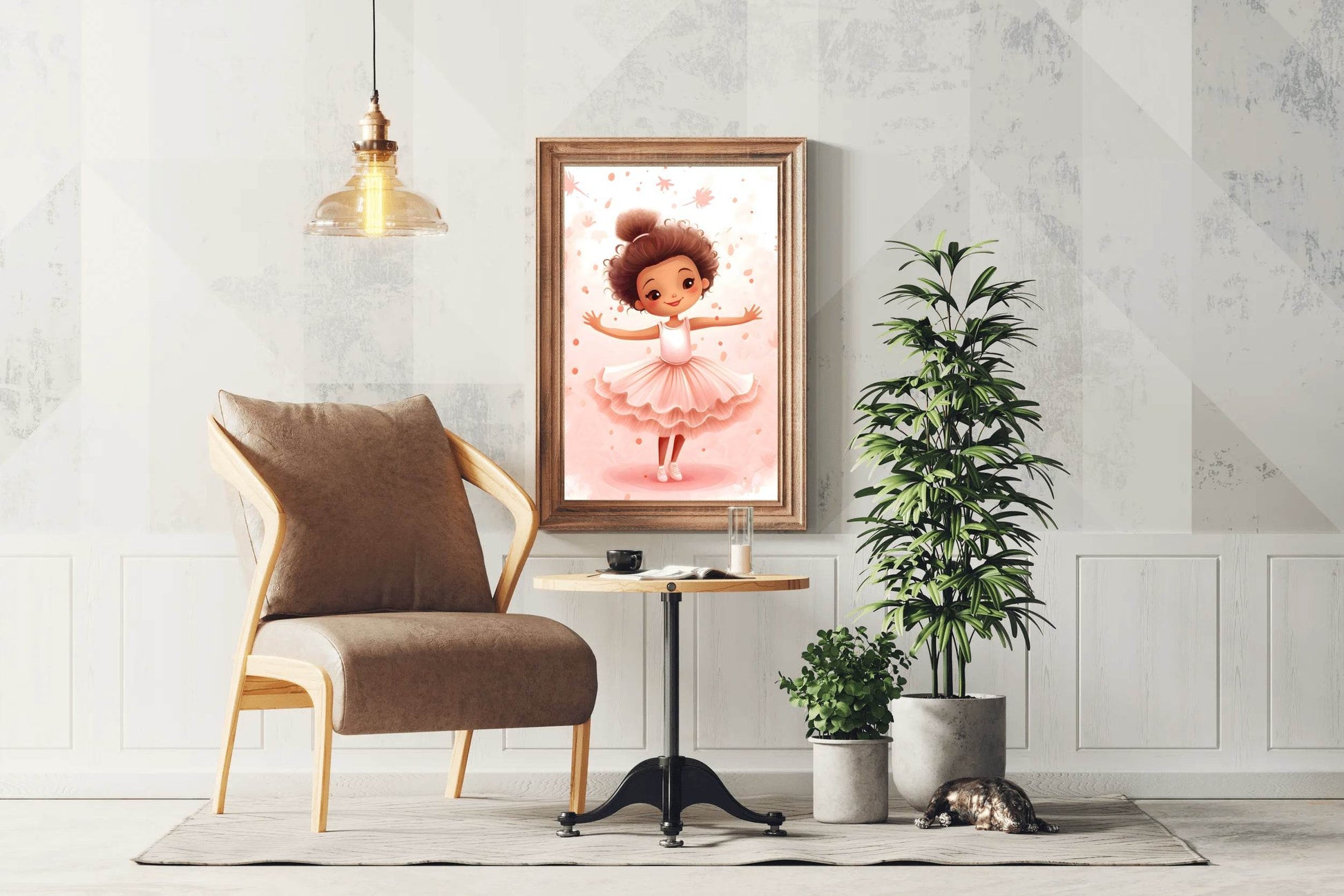 Drawing of Cute Little Girl Dancing - beink online art store