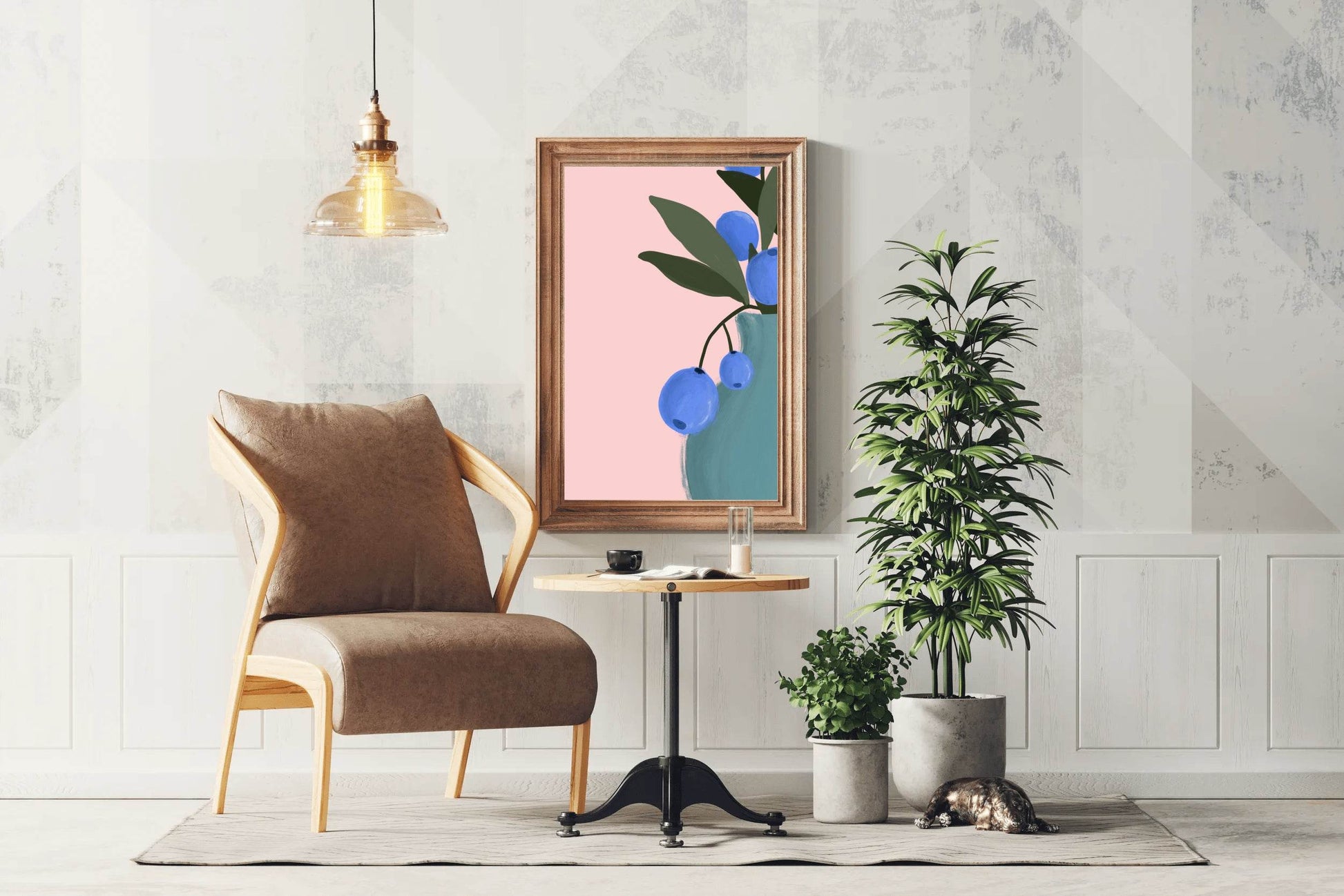 Blueberry Stem Wall Art - beink online art store