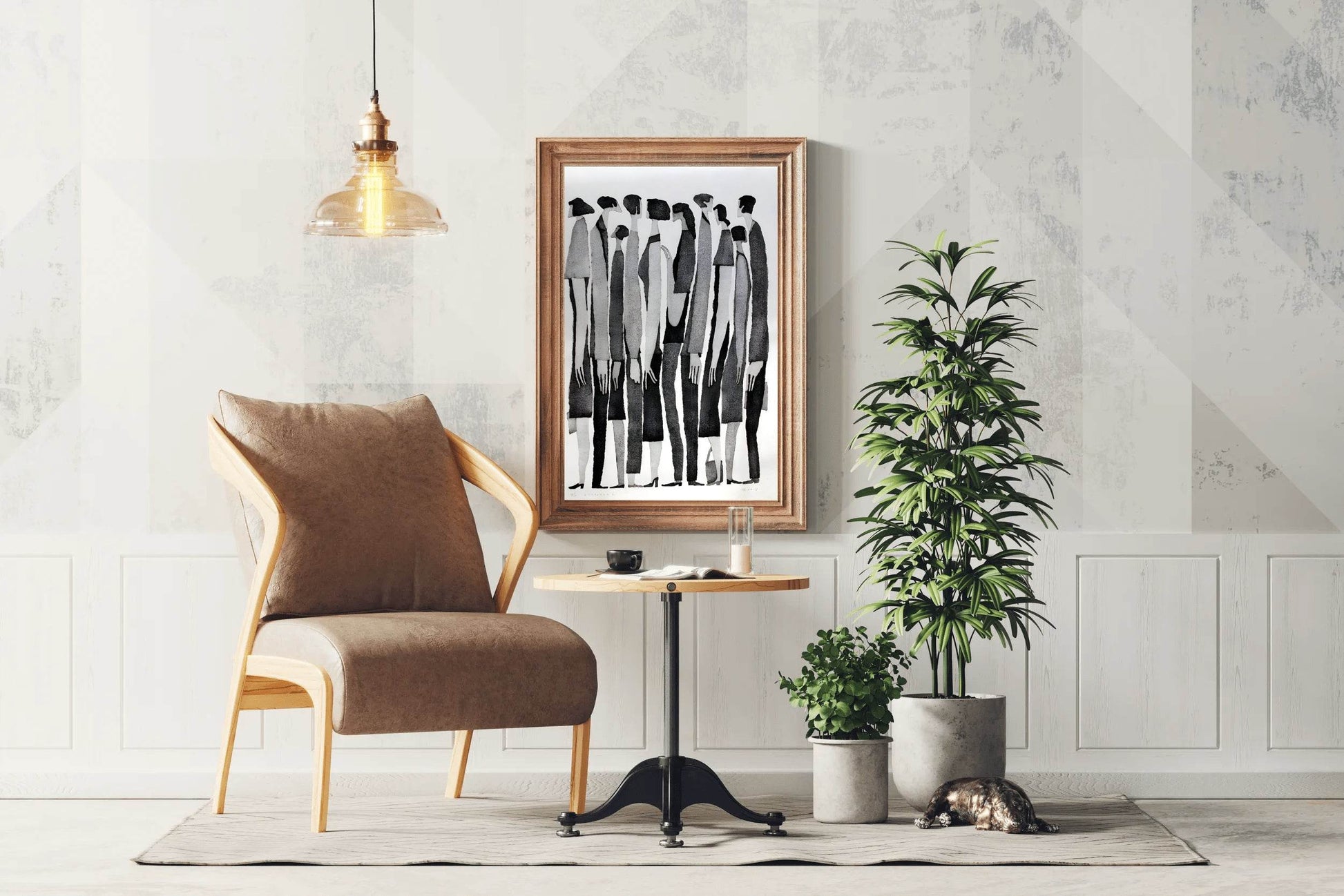 Waiting in Line - Static Posture and Linear Arrangement Art - beink online art store