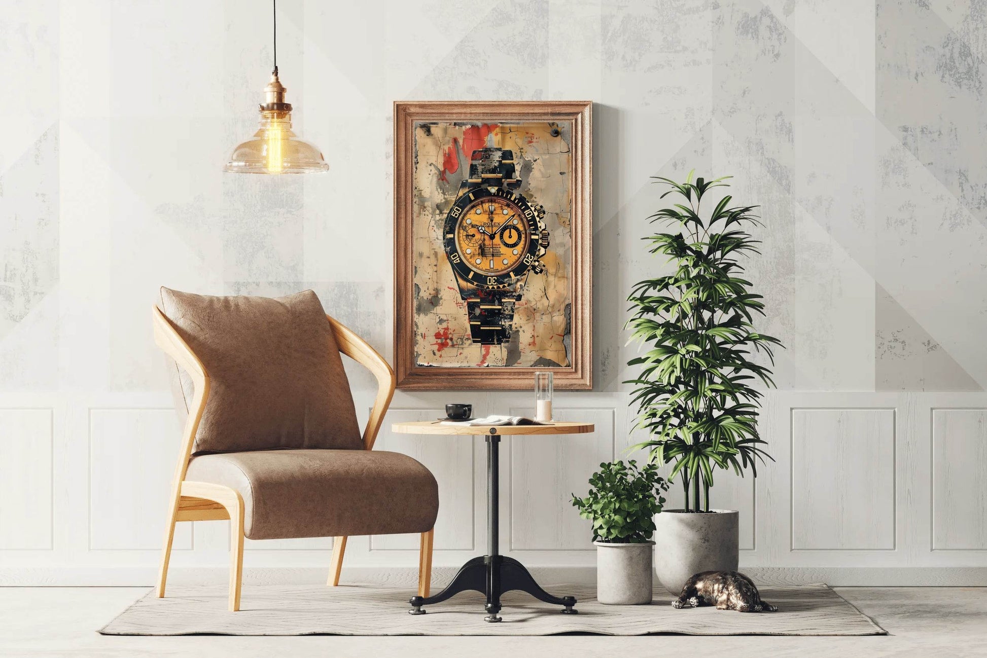 Watercolor Painting of Rolex Watch Wall Art - beink online art store