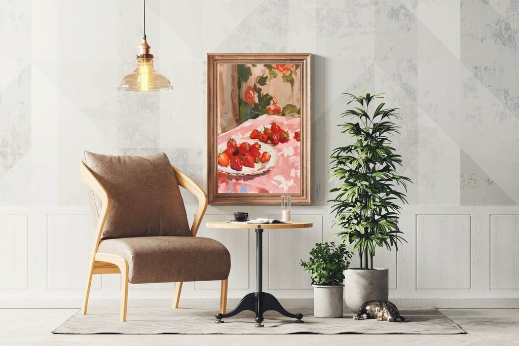 Bowl Freshly Picked Strawberries Wall Art - beink online art store