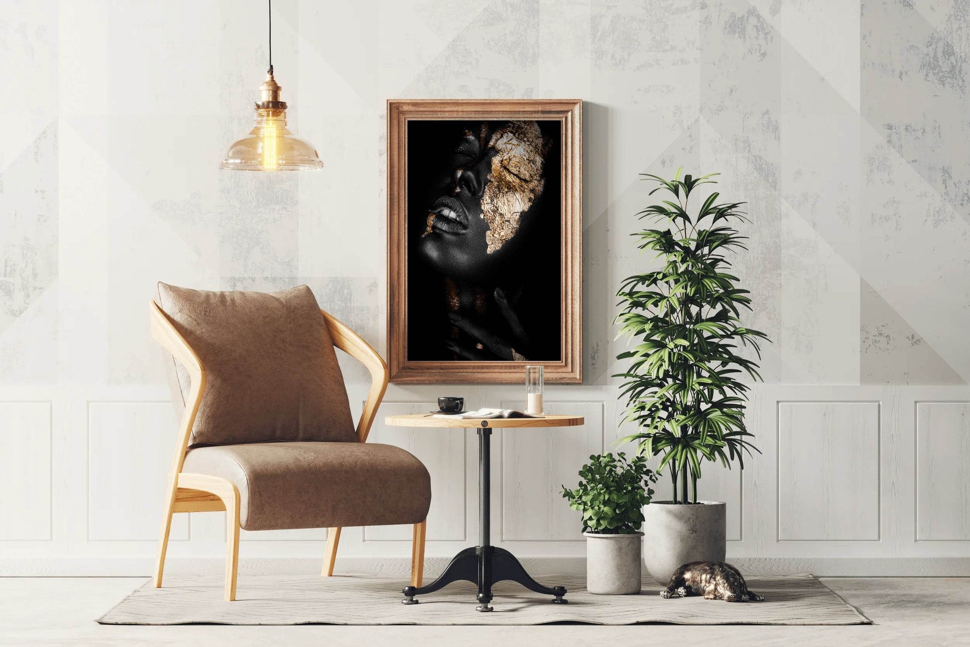 Black Woman Adorned With Gold Wall Art - beink online art store