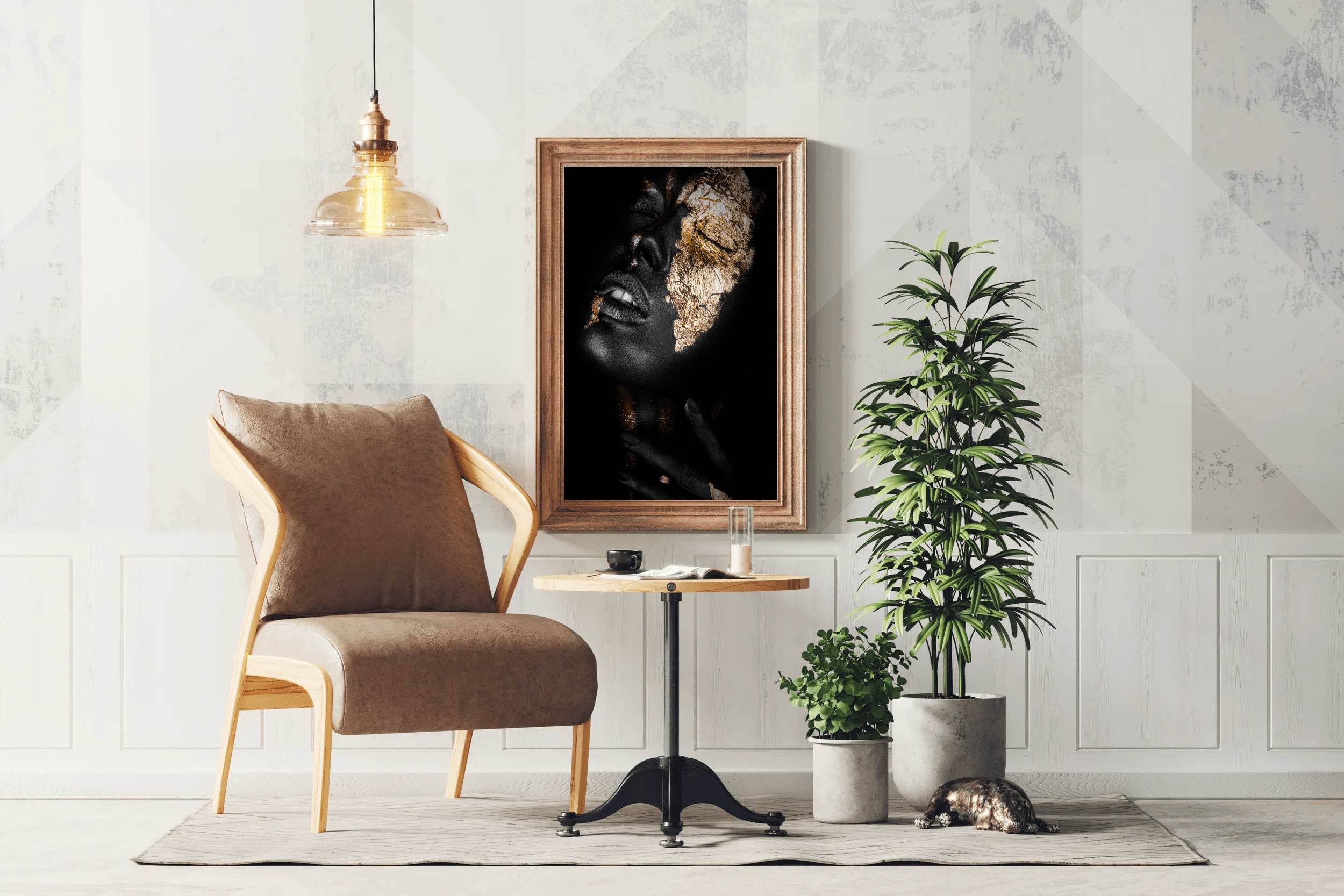 Black Woman Adorned With Gold Wall Art - beink online art store
