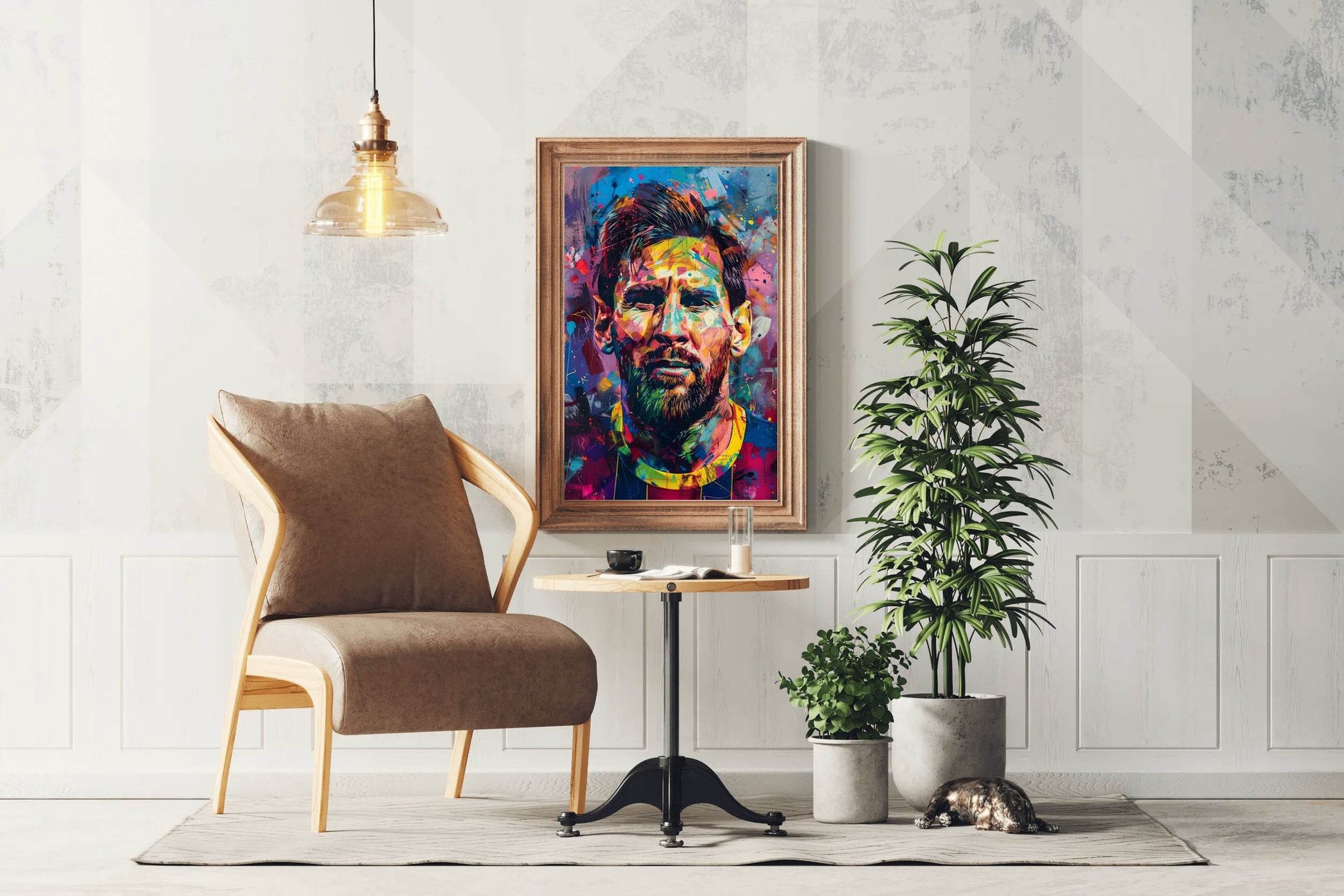 Lionel Messi Colorful watercolor painting Wall Art - beink online art store