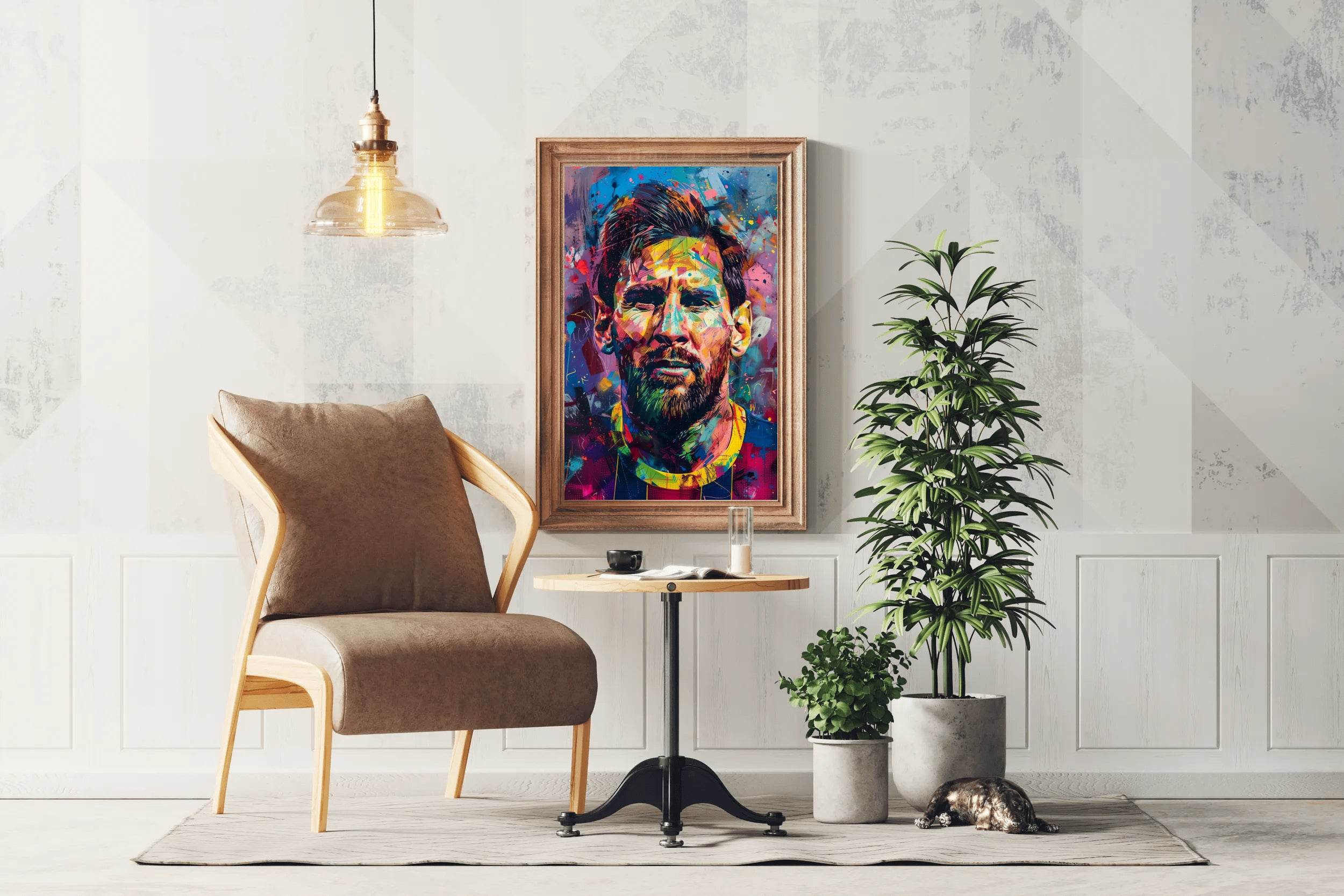 Lionel Messi Colorful watercolor painting Wall Art - beink online art store