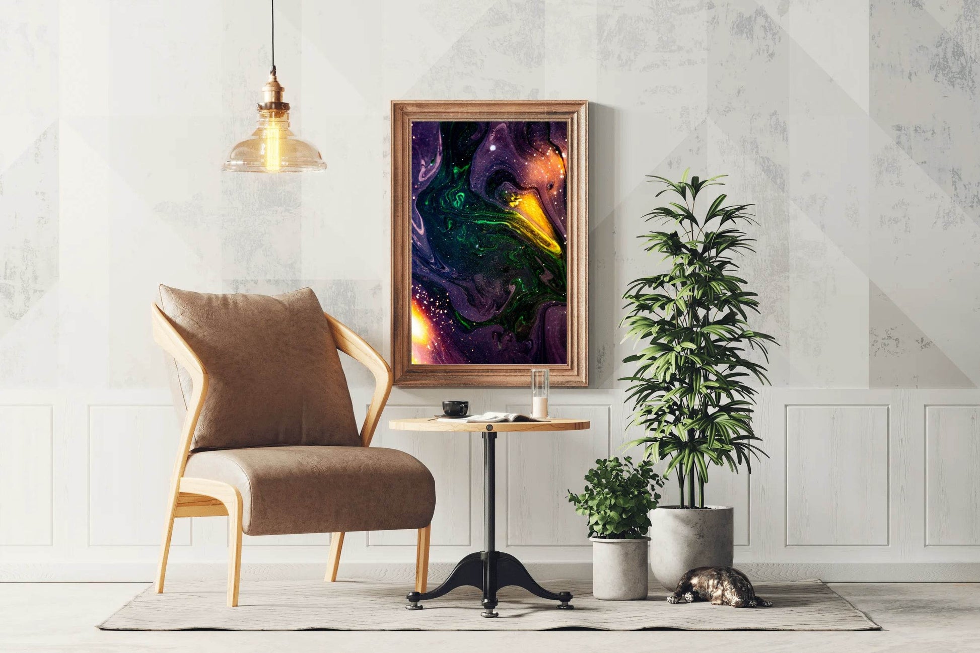 Galaxy with Oil Paint Abstract Wall Art - beink online art store