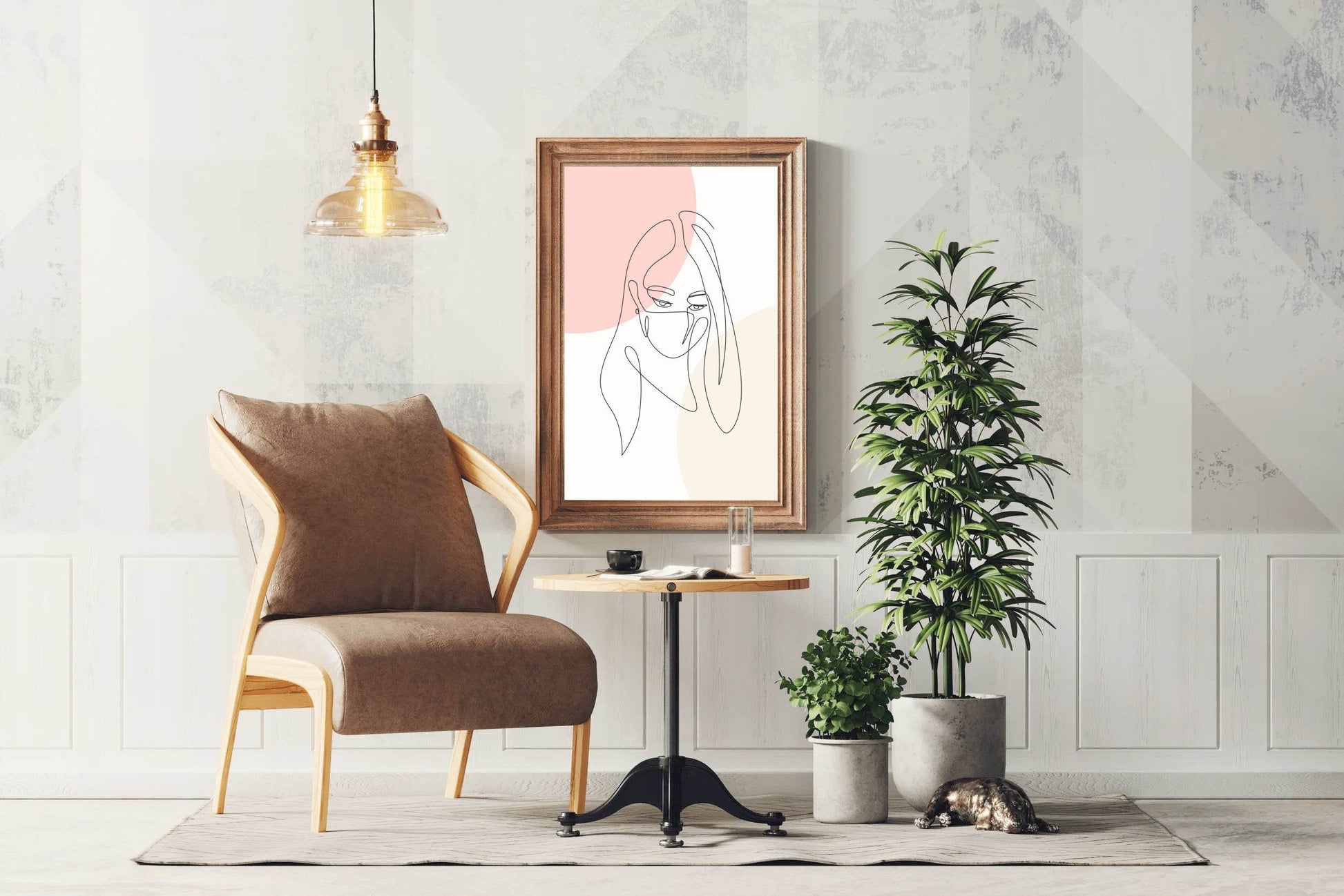 Painting of Masked Woman Wall Art - beink online art store