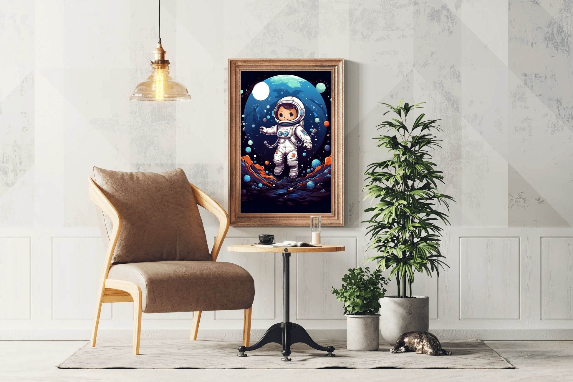 Painting of Astronaut Kid in Space - beink online art store