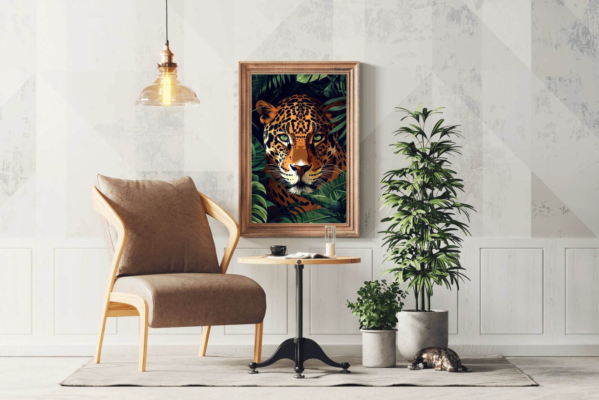 Painting of Tiger Hiding in Bushes - beink online art store
