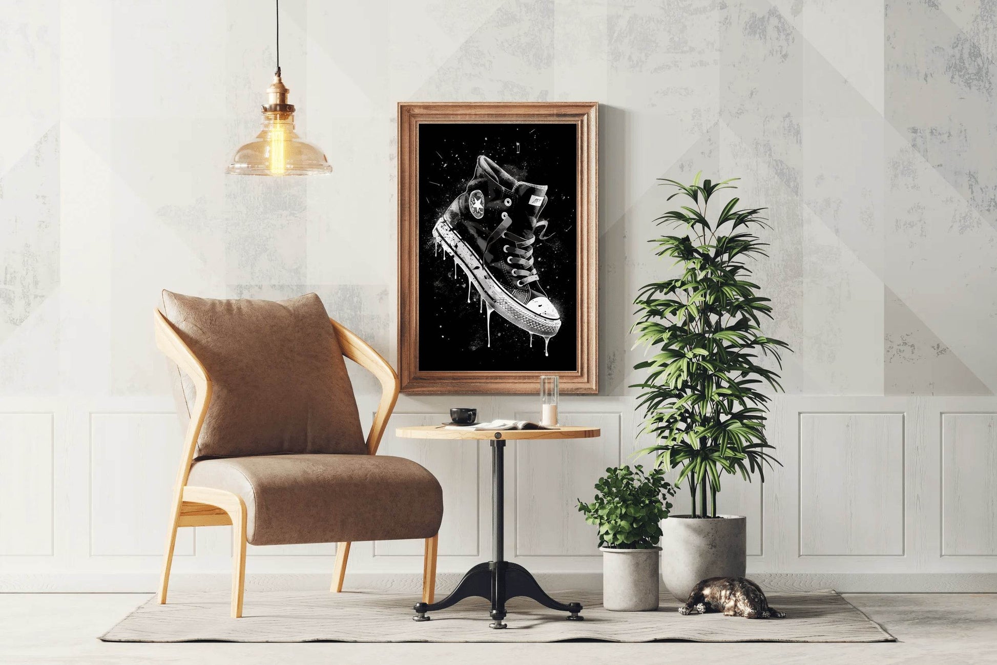Shoes Black Ankle Boots Wall Art - beink online art store