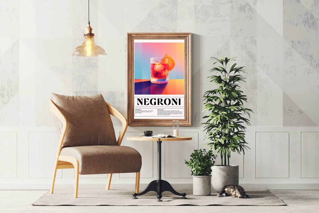 Traditional Negroni Cocktail Wall Art - beink online art store
