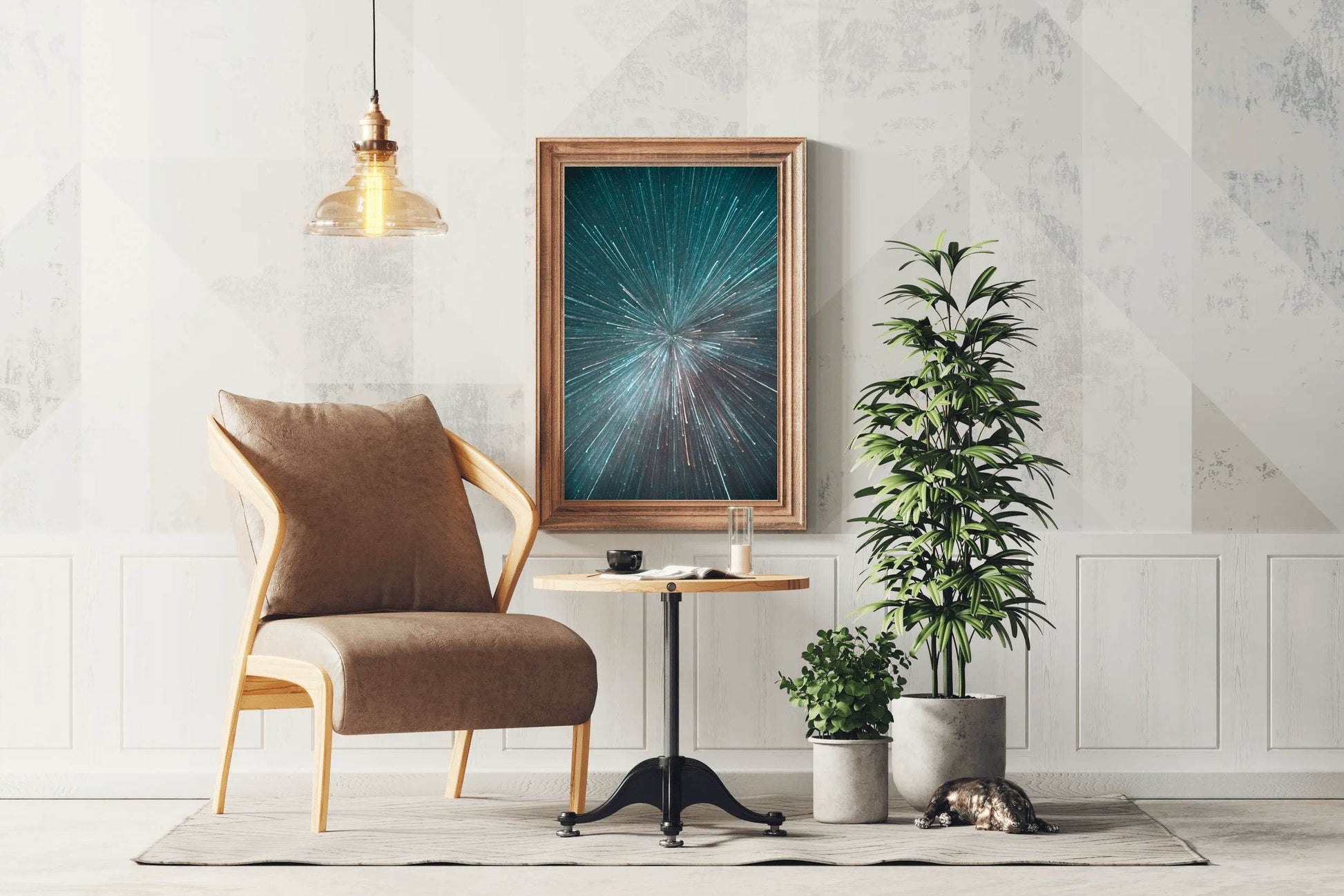 Splash of Hyperspace Lines Abstract Wall Art - beink online art store