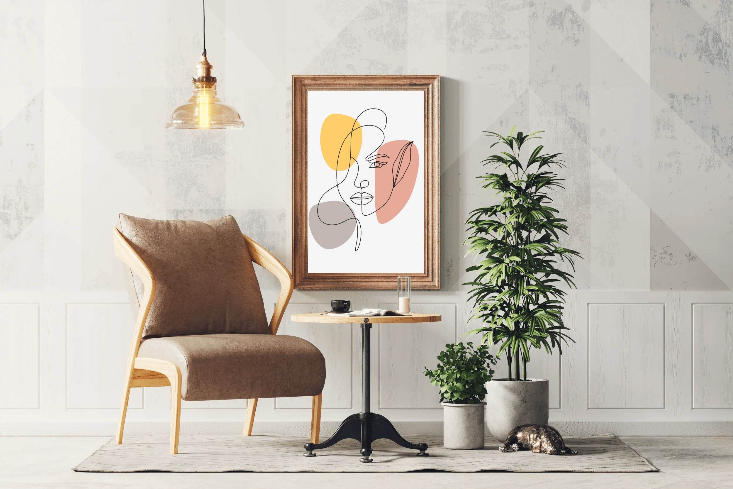 Beautiful Minimal Female Face Wall Art - beink online art store