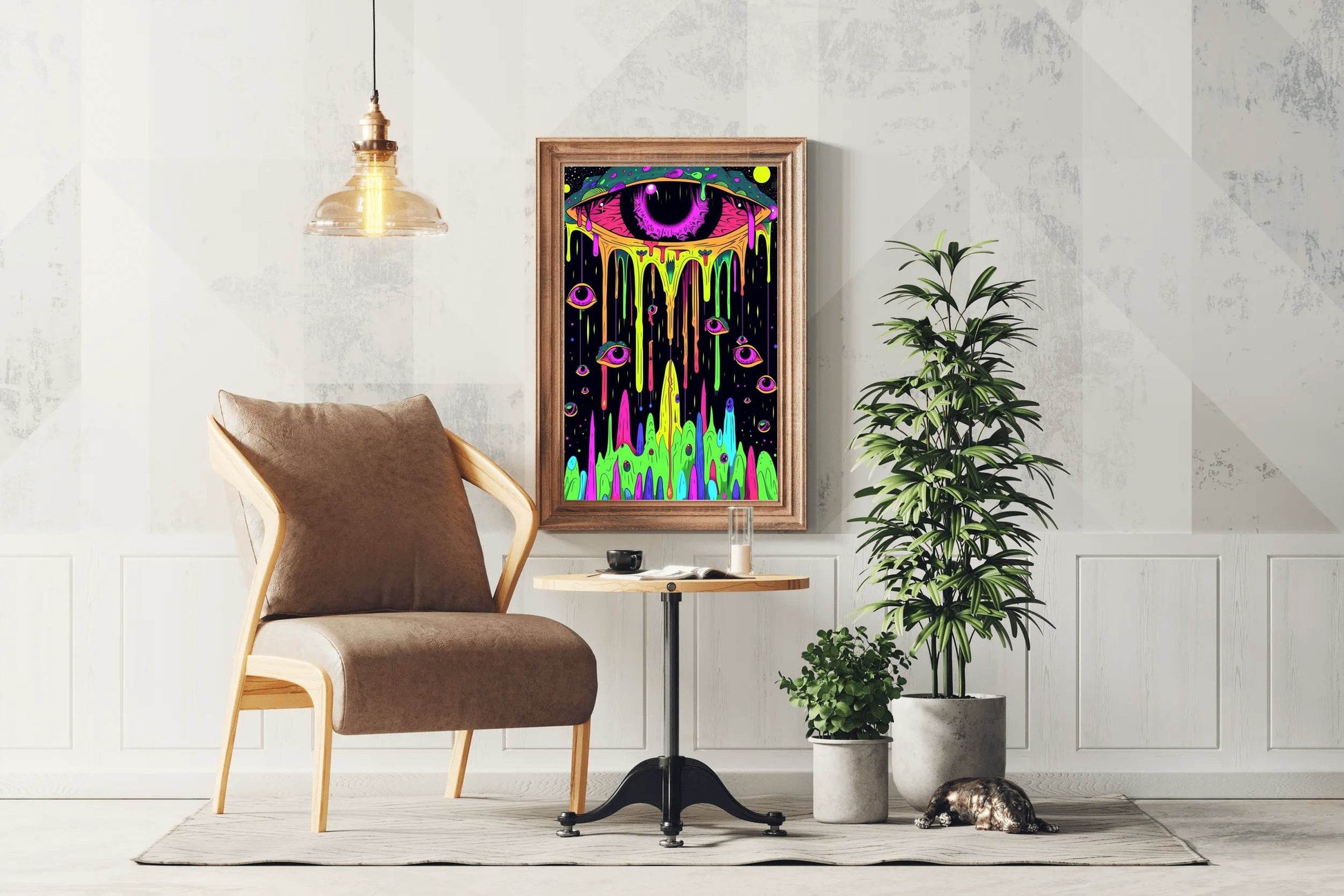 Neon Psychedelic Eye Wall Art - beink online art store