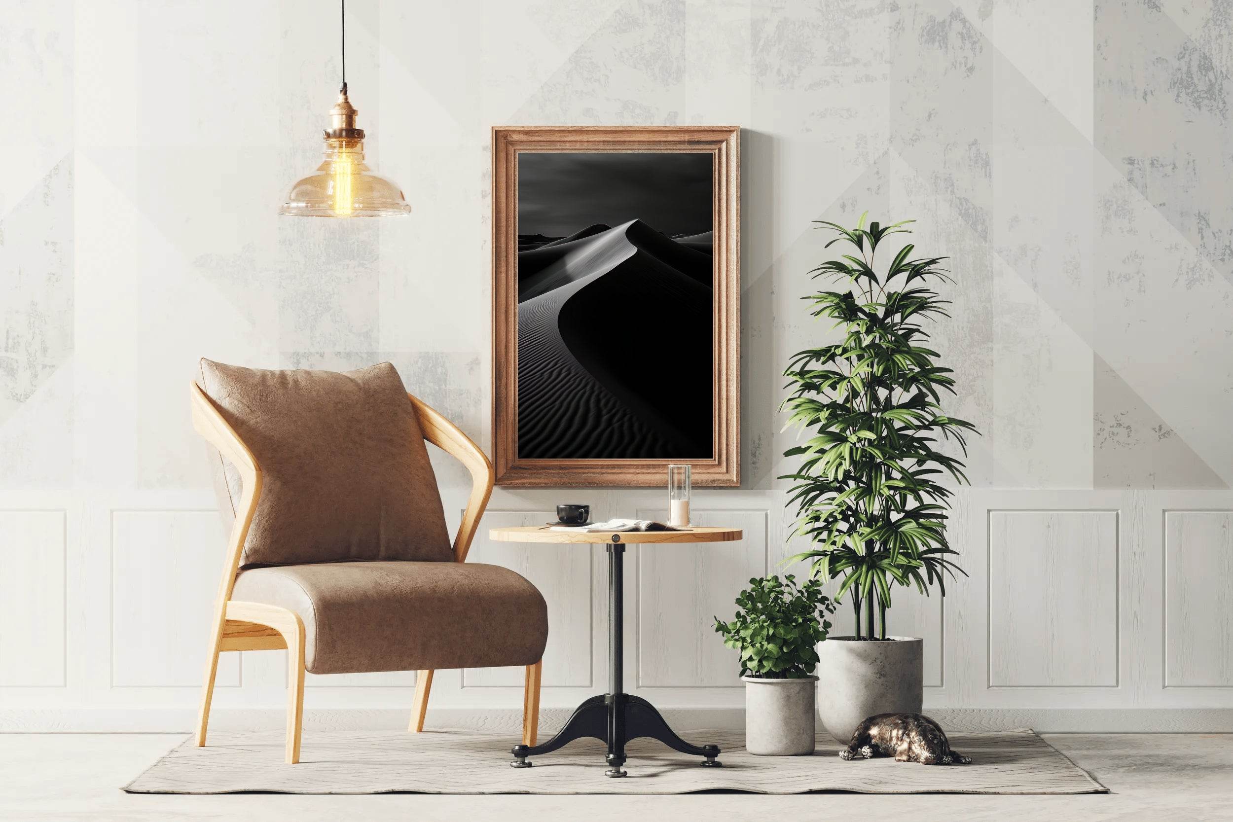 Desert Night Black & White Wall Art - beink online art store