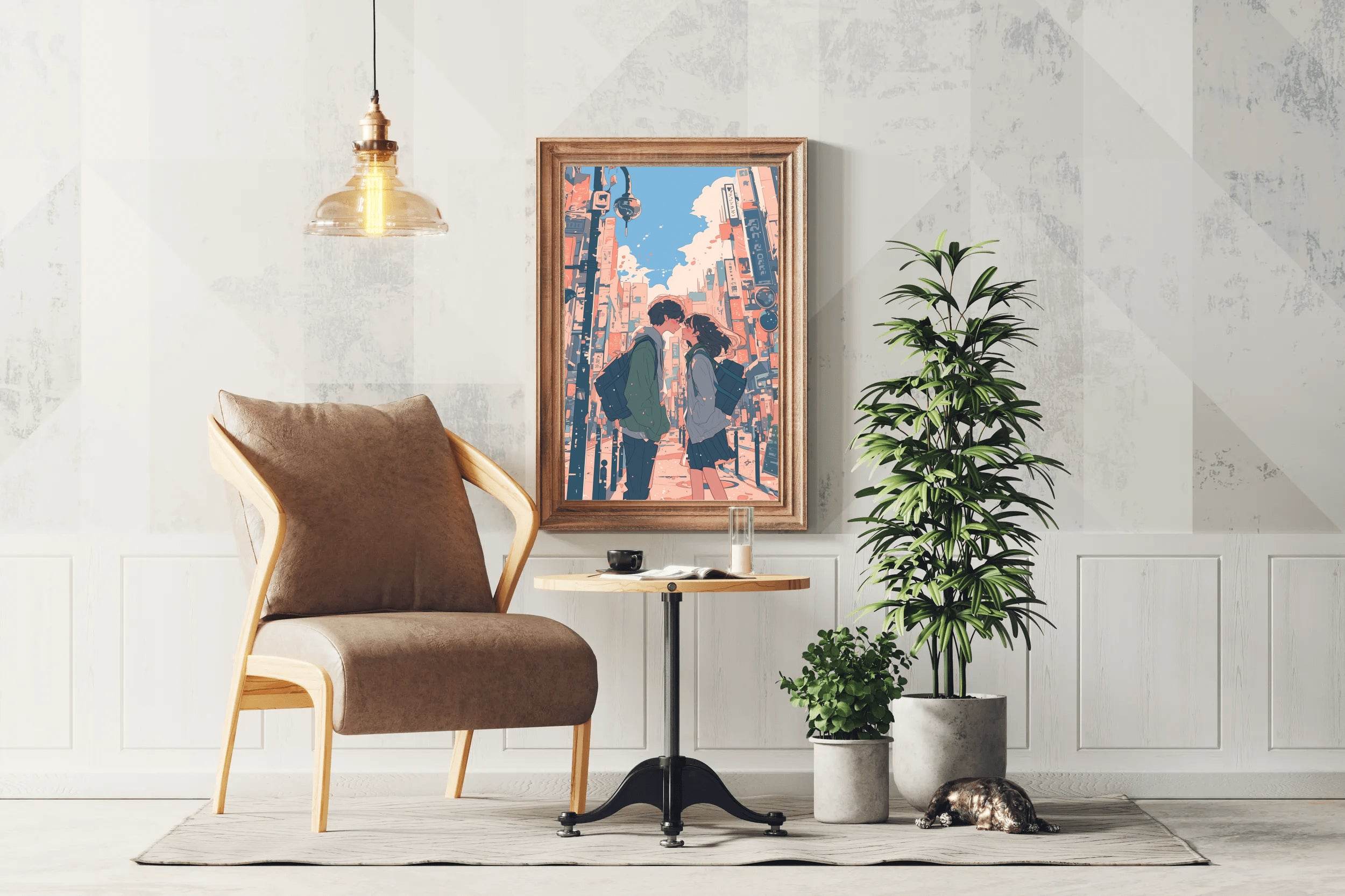 Couple Aesthetic Anime Wall Art - beink online art store