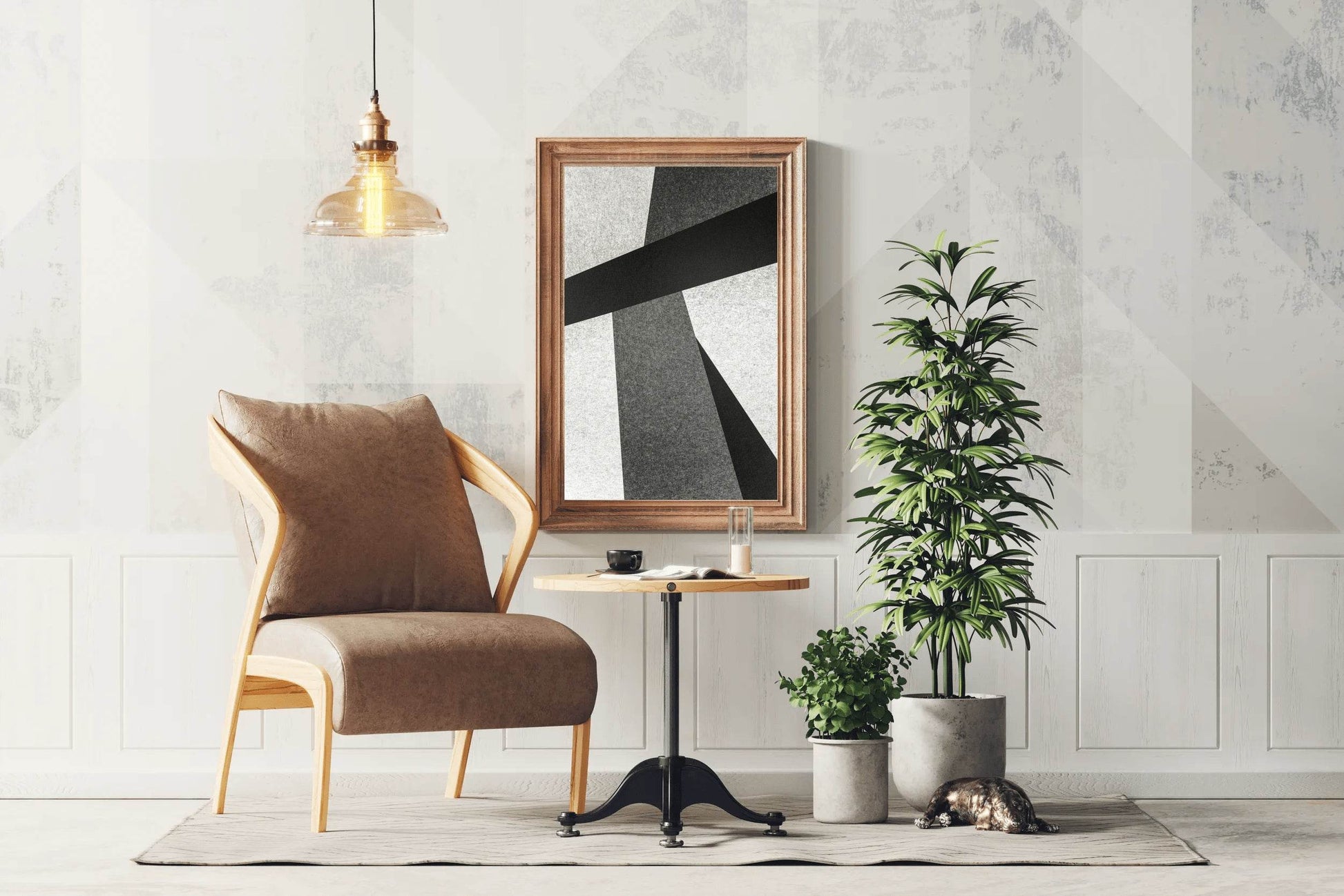 Black and White Lines Abstract Wall Art - beink online art store