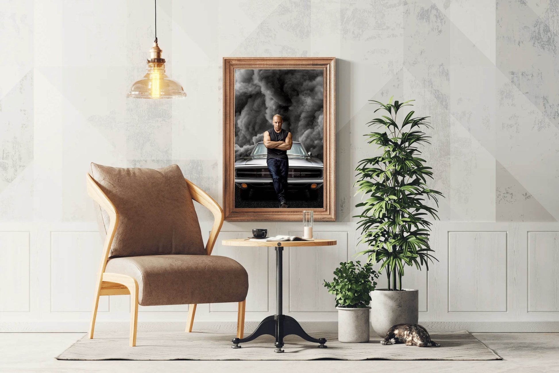 Fast and Furious Dominic Toretto with Grey Smoke Background Wall Art - beink online art store