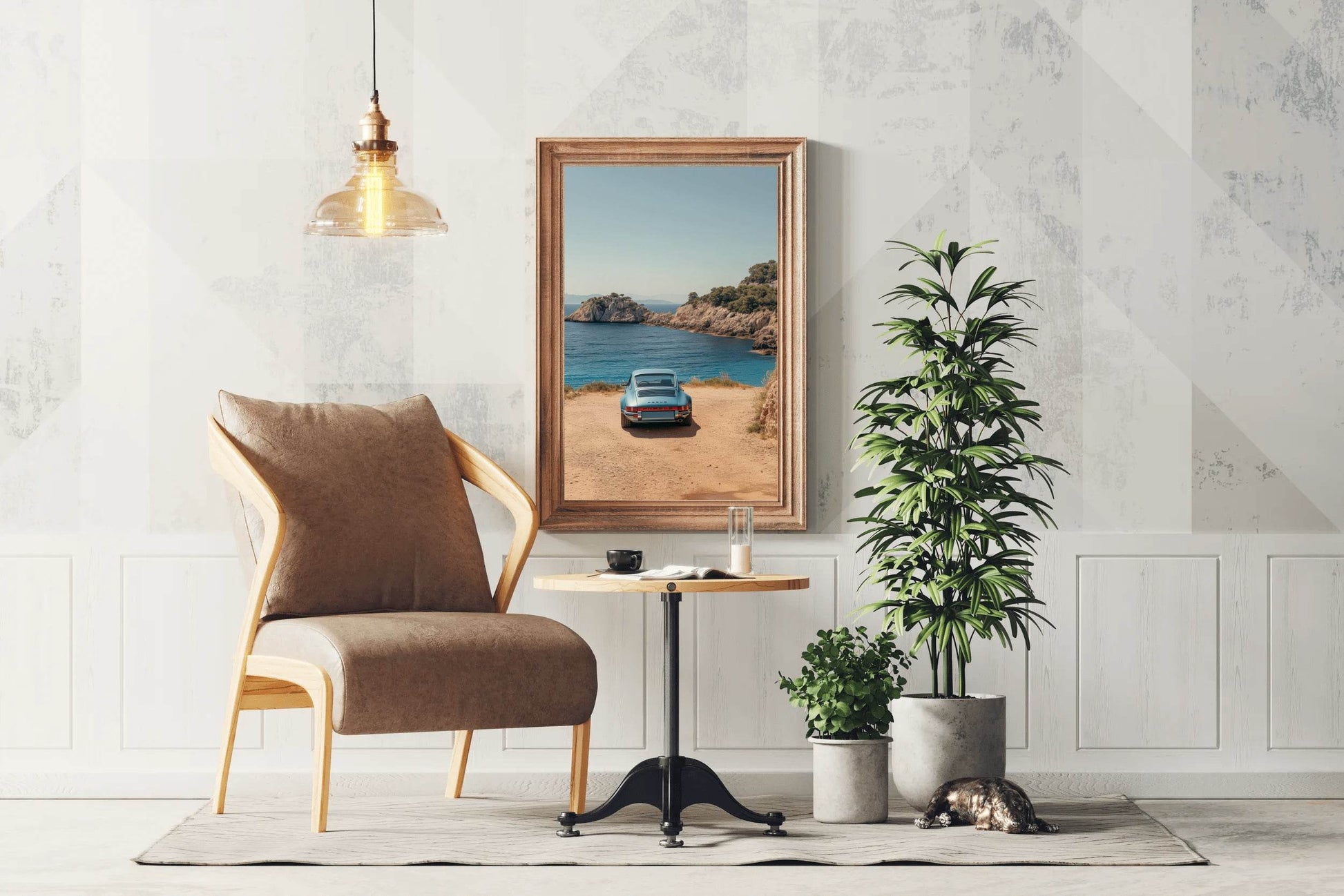 Classic Porsche 911 Silver Design Wall Art - beink online art store